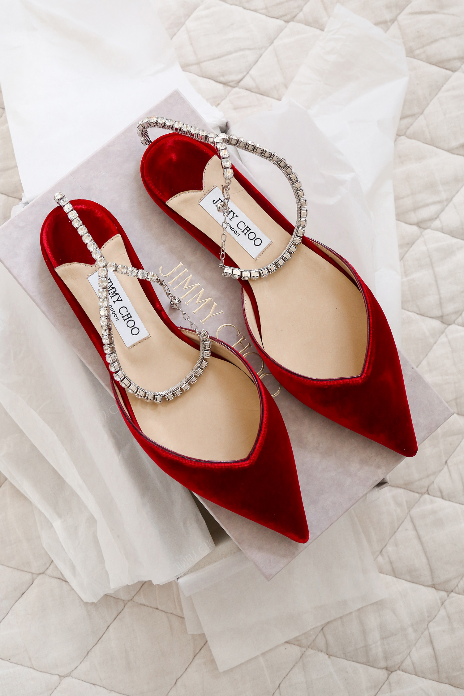 Jimmy choo red flats sale