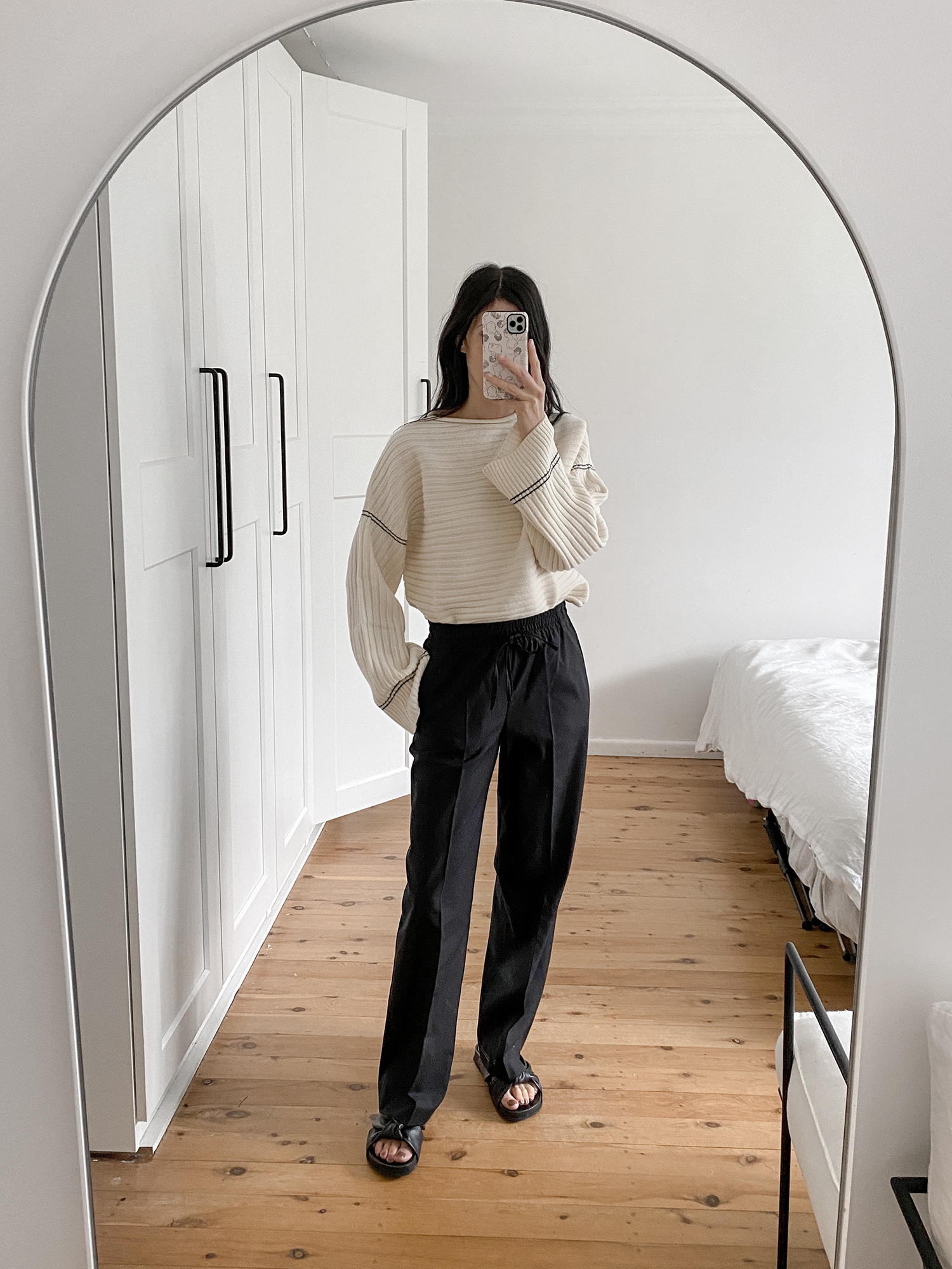 Arket black wool hopsack trousers review 1029578001003