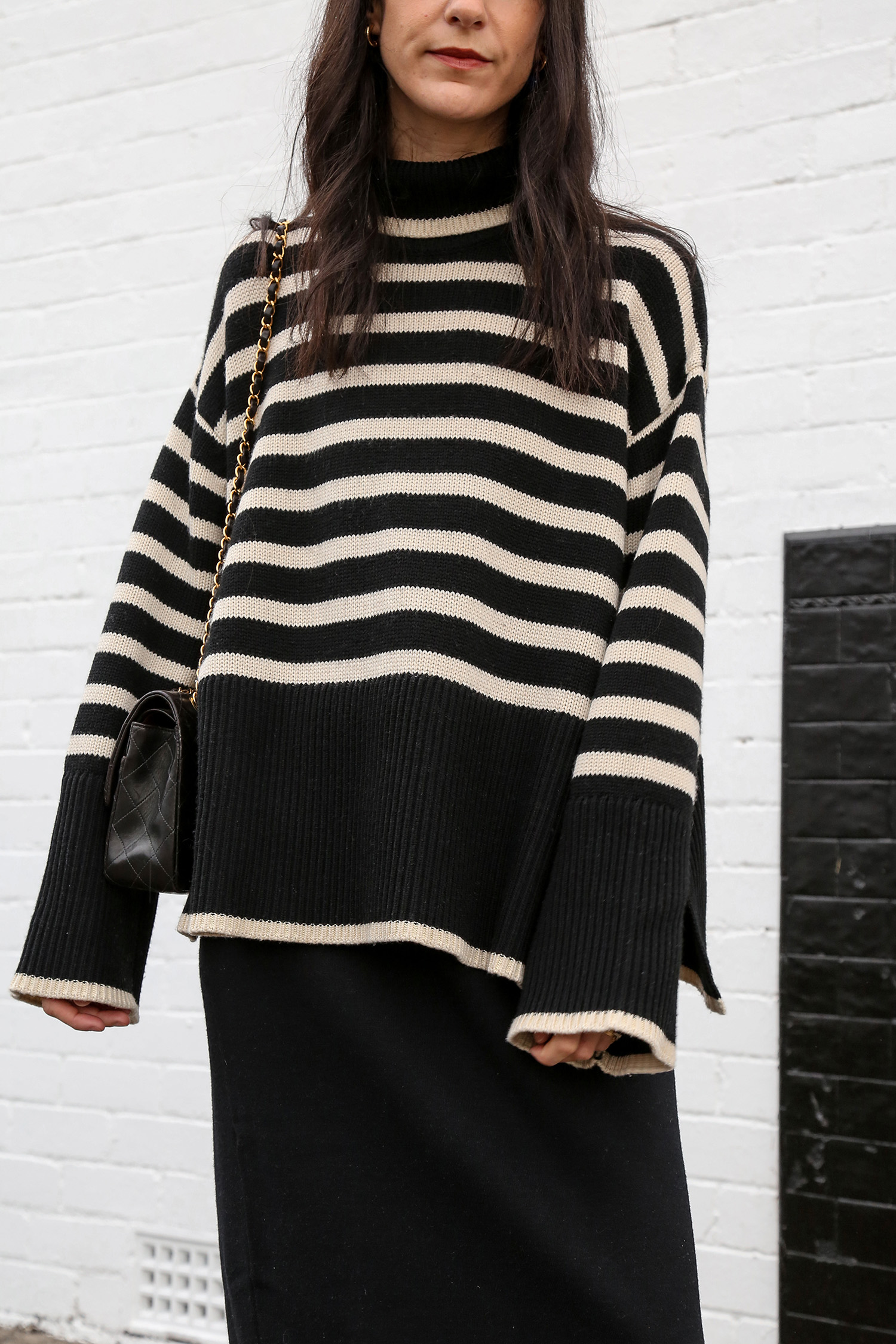 Toteme stripe knit sweater Outfit idea