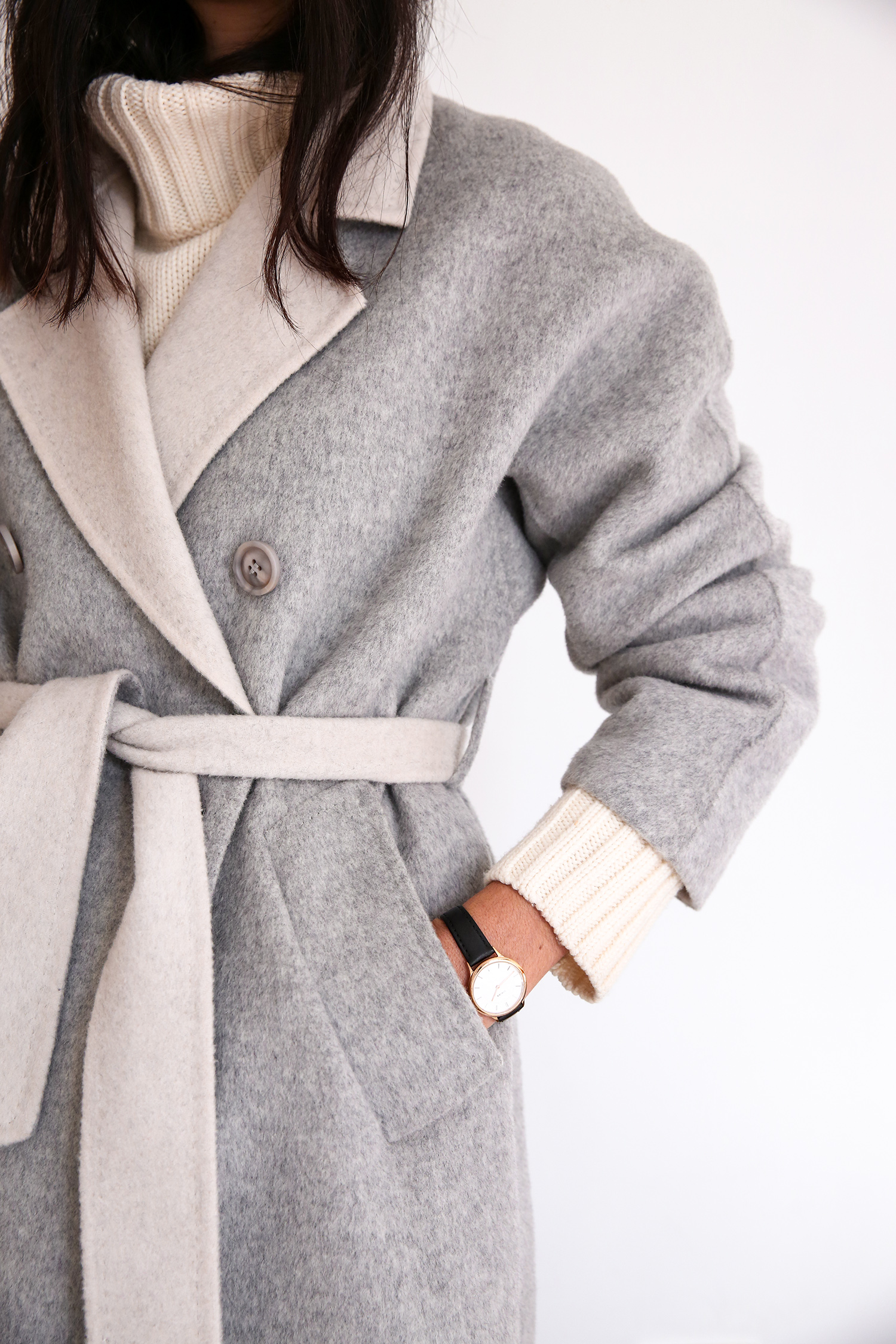Edgii grey button up coat