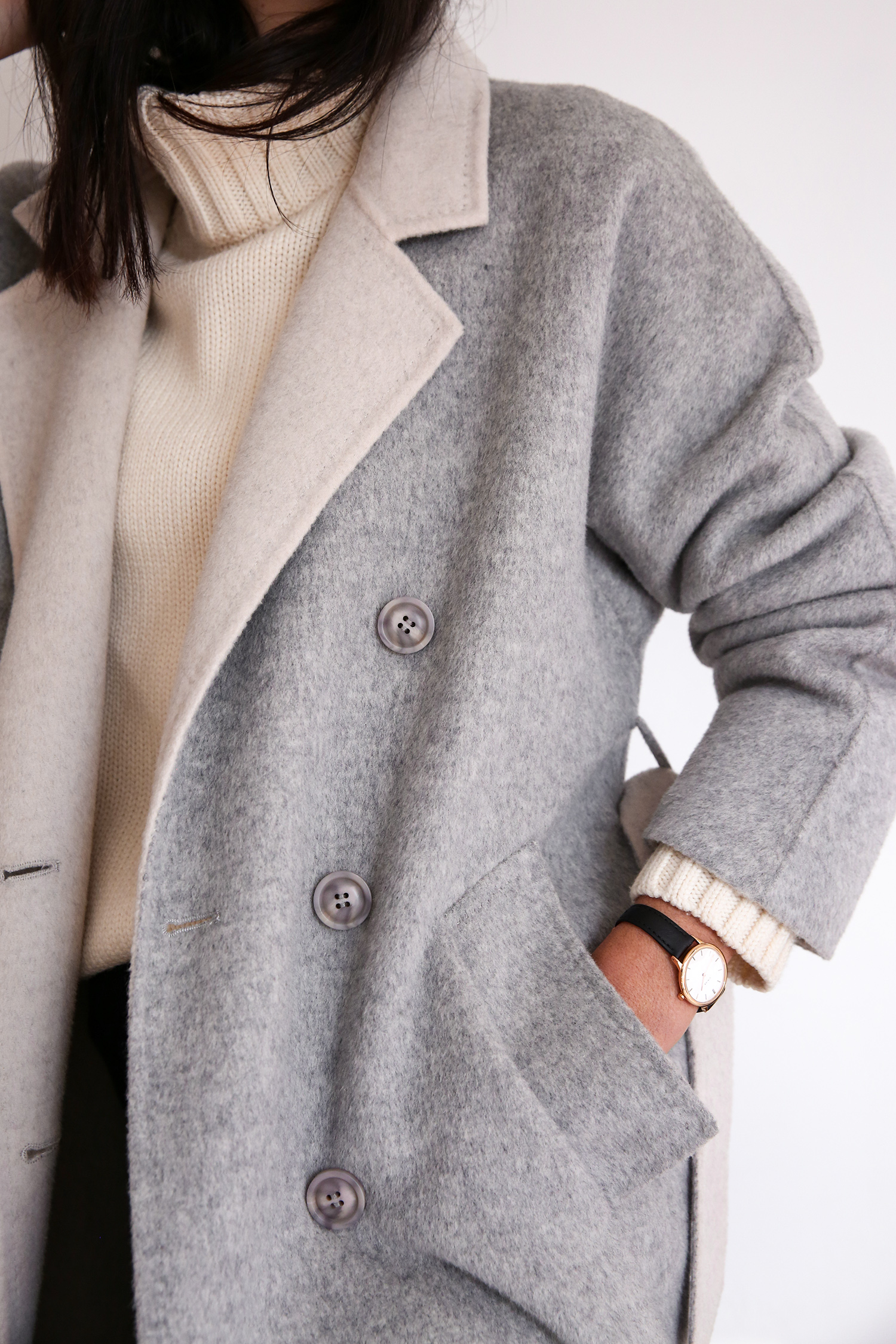 Edgii grey button up coat