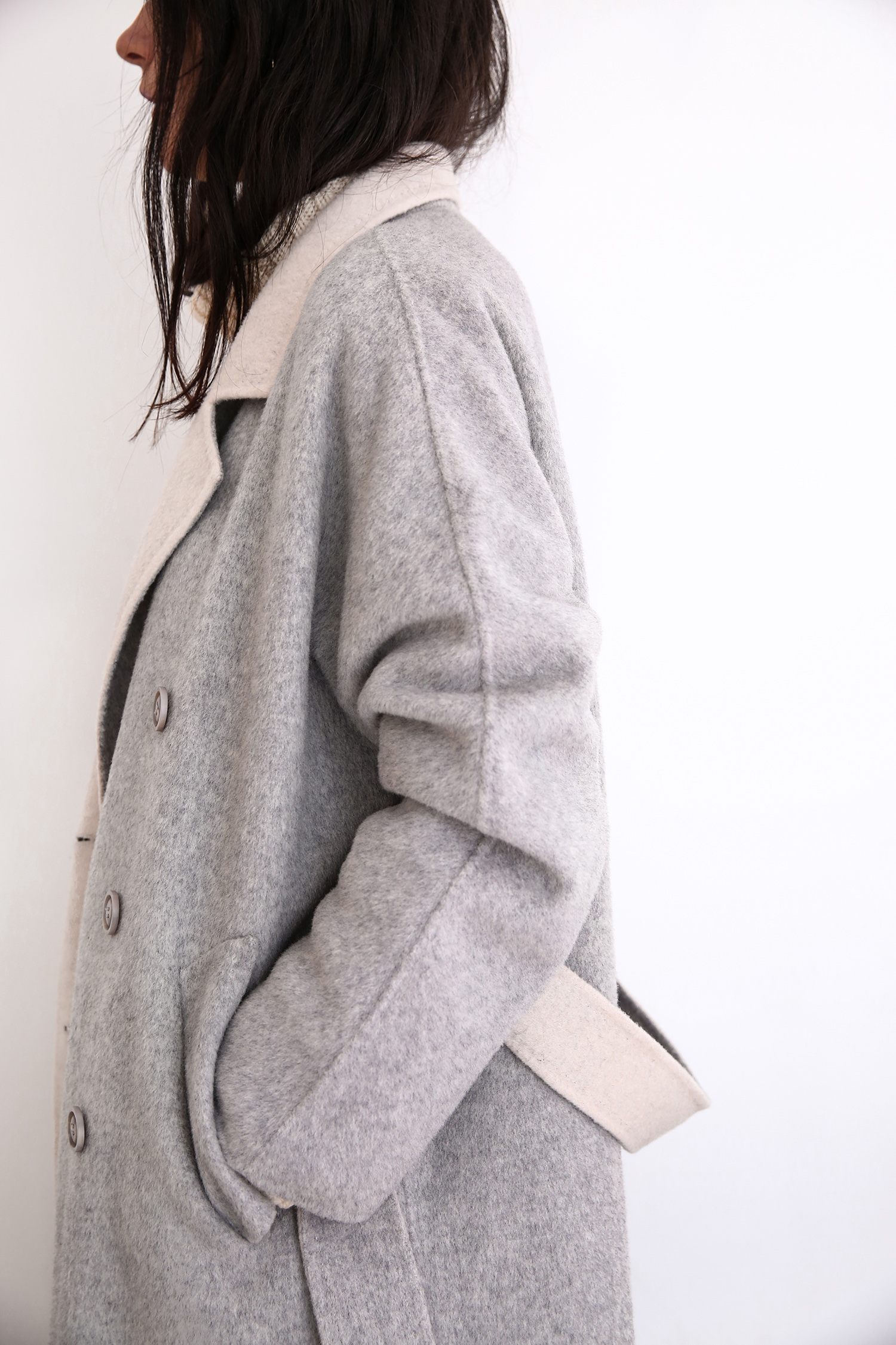 Edgii grey button up coat