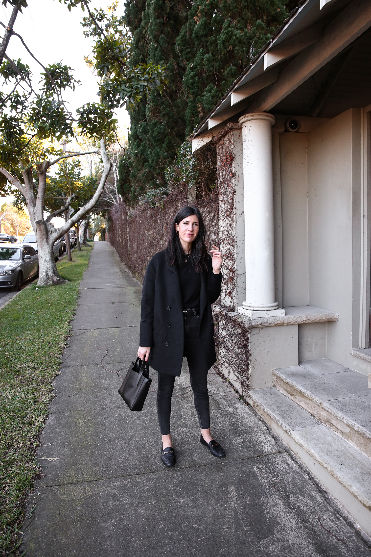 Scandi style head to toe black outfit
