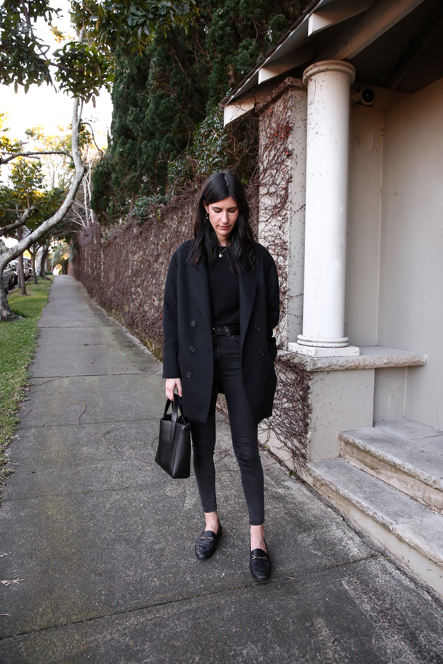 Scandi style head to toe black outfit