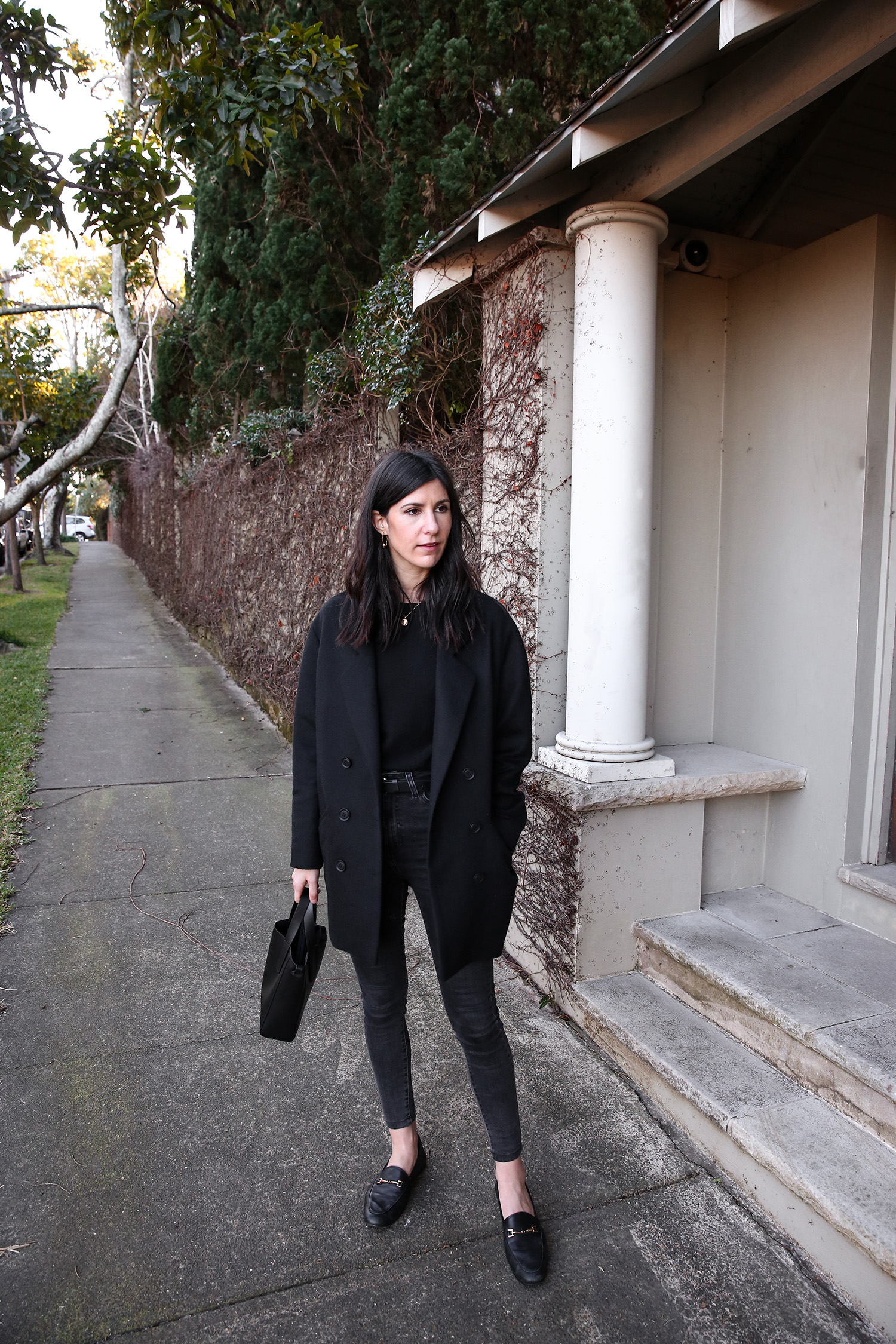 Scandi style head to toe black outfit