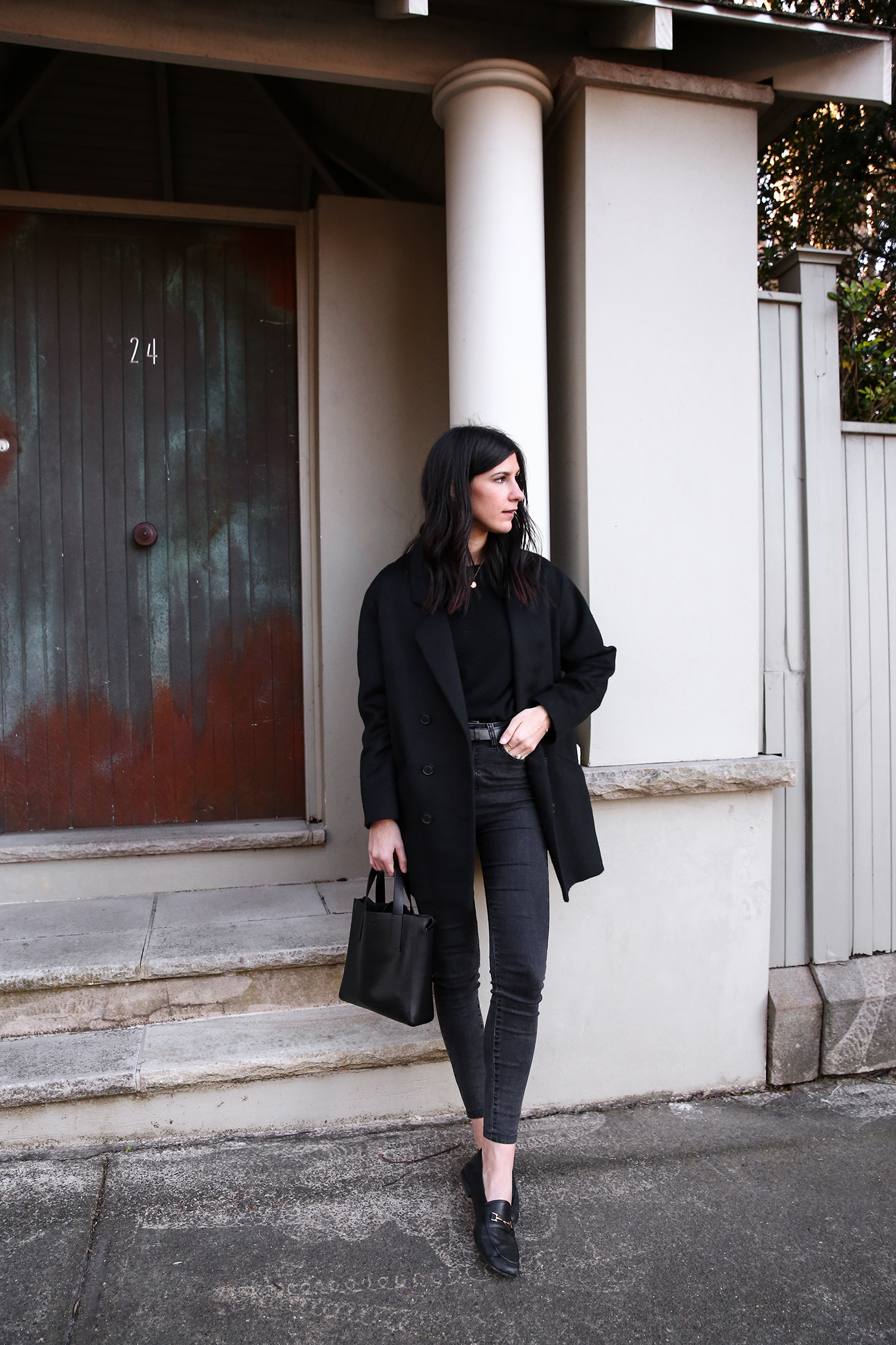 Scandi style head to toe black outfit