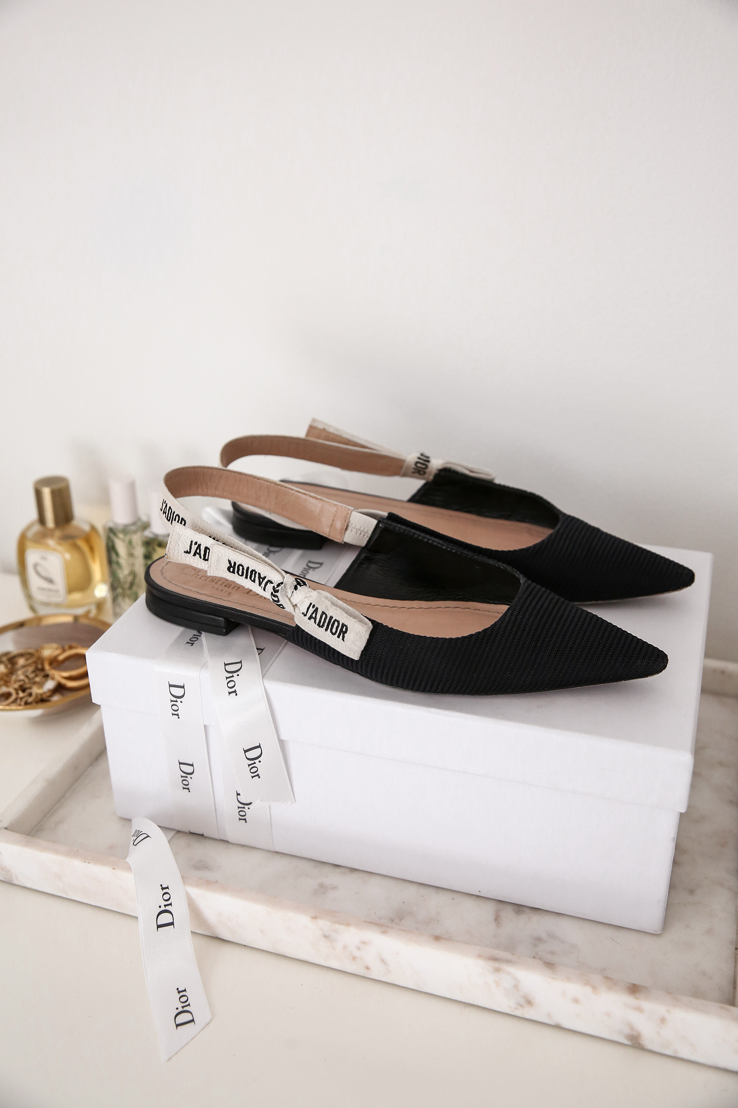 dior flat slingback shoes