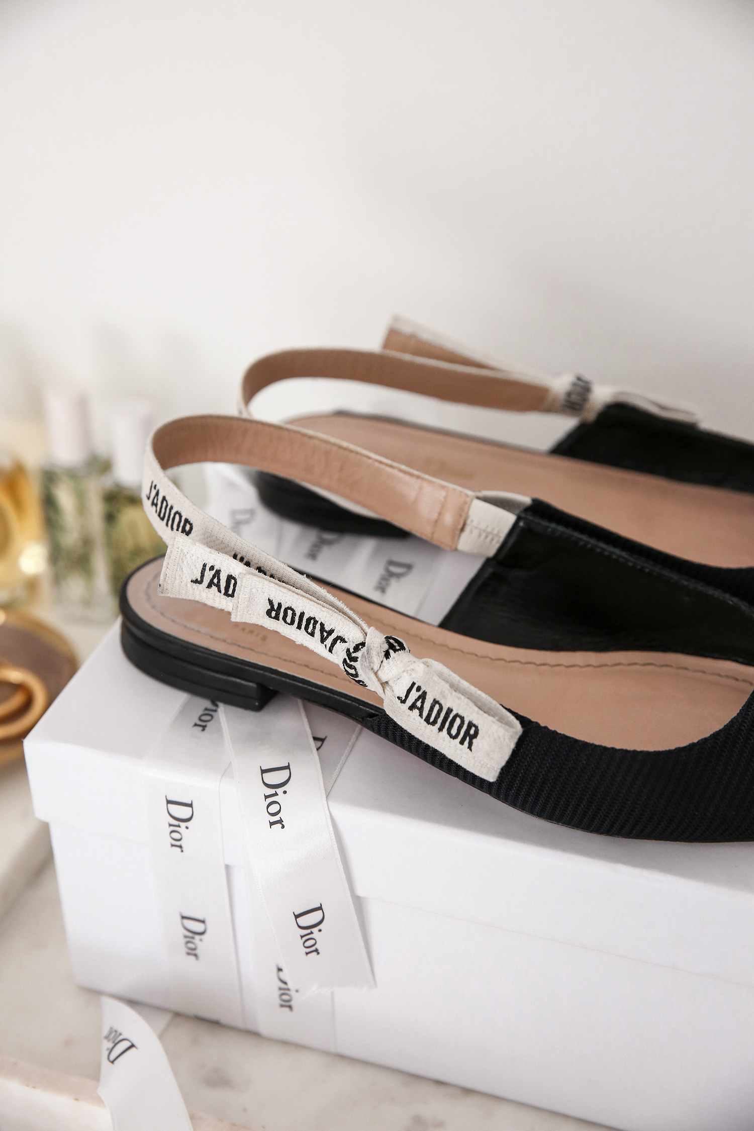 dior ribbon flats