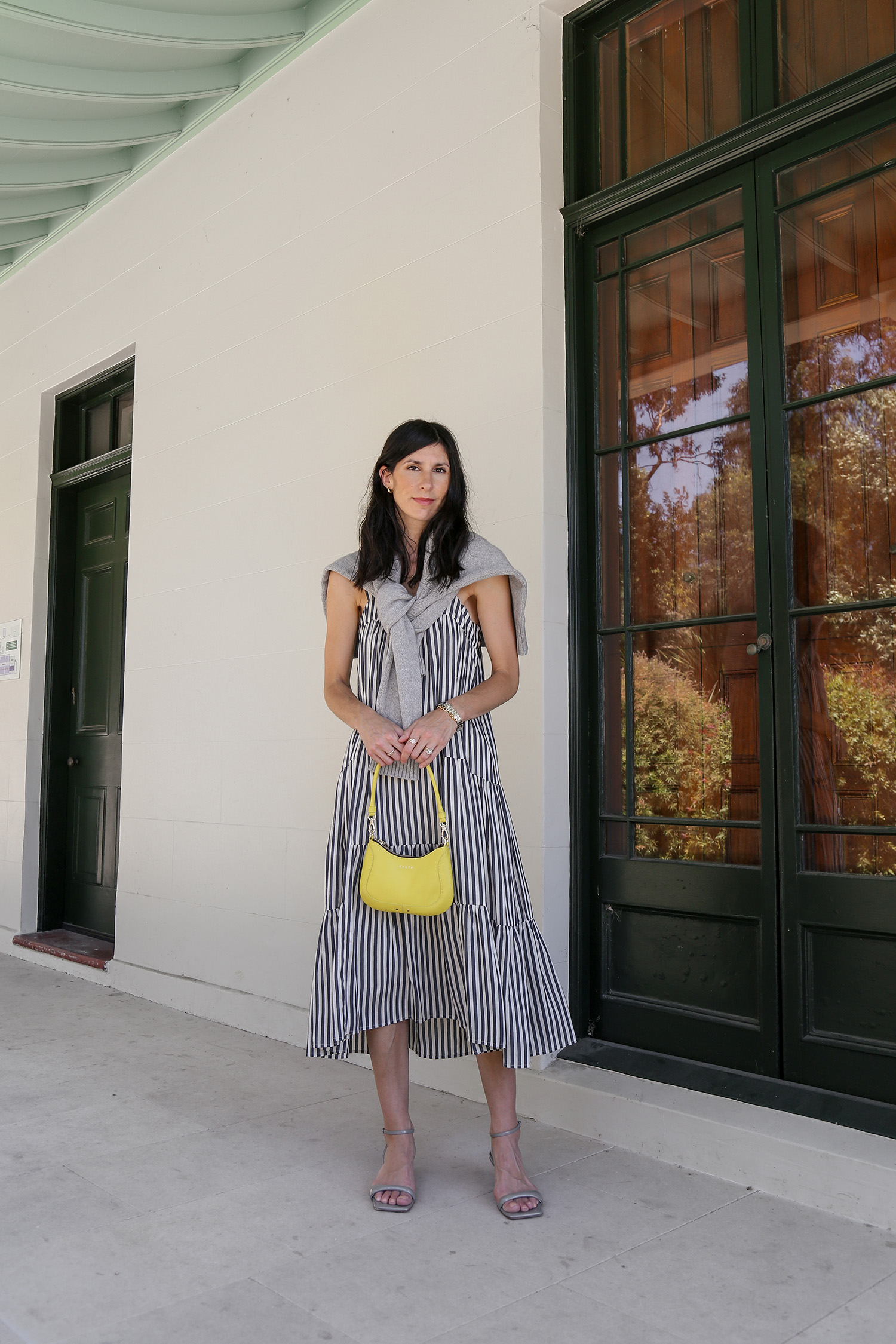 Jenni Kayne Summer Dress with Tibi Ola Sandals Minimalist style dressing