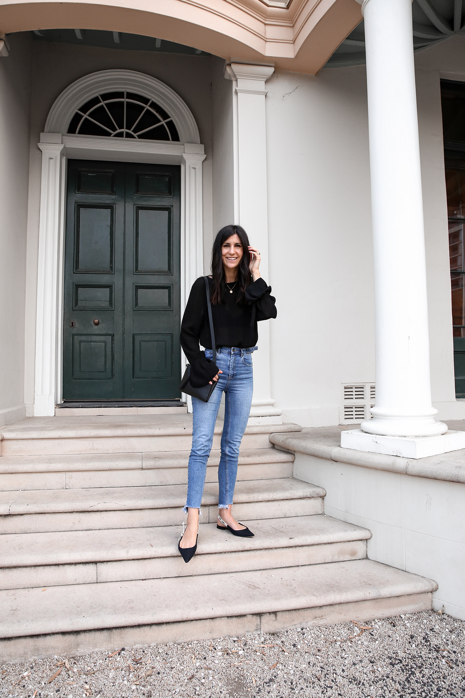 Casual jeans and fancy top outfit