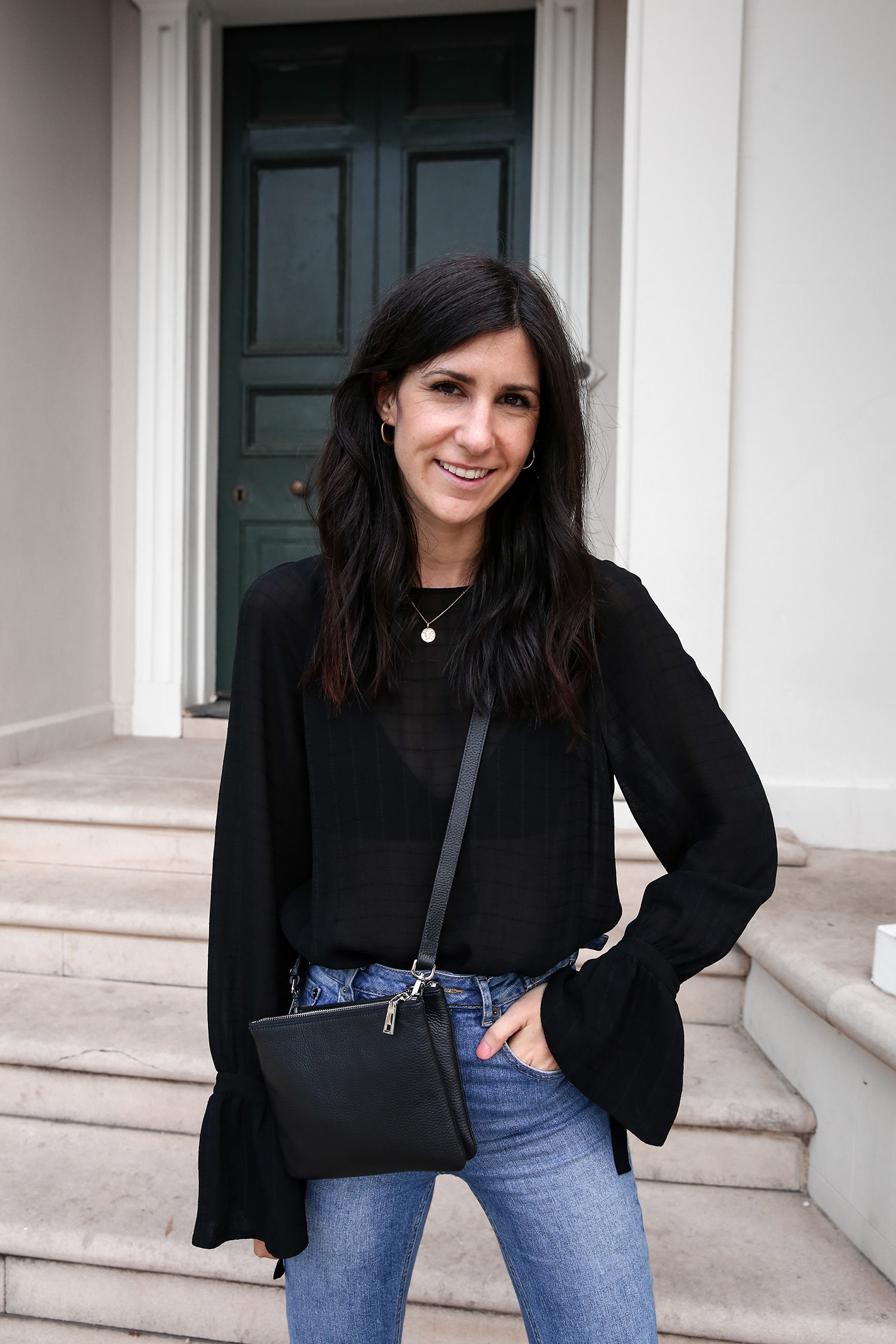 Casual jeans and fancy top outfit