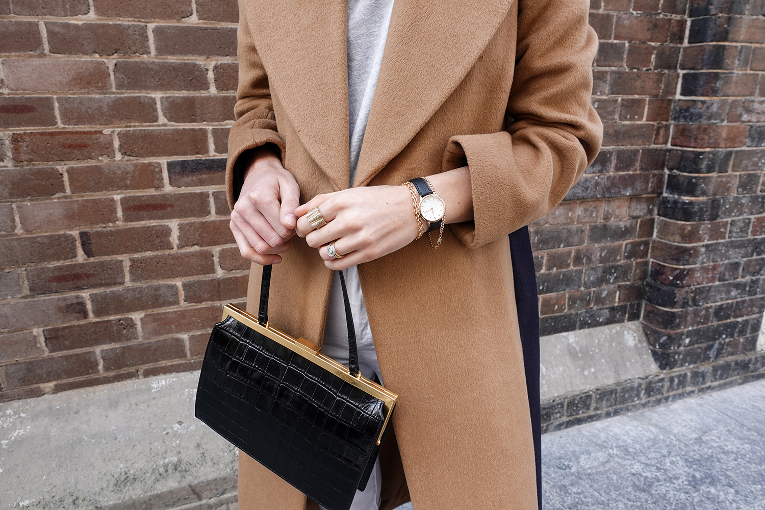 Celine box bag - grey coat - fashion outfit - minimal