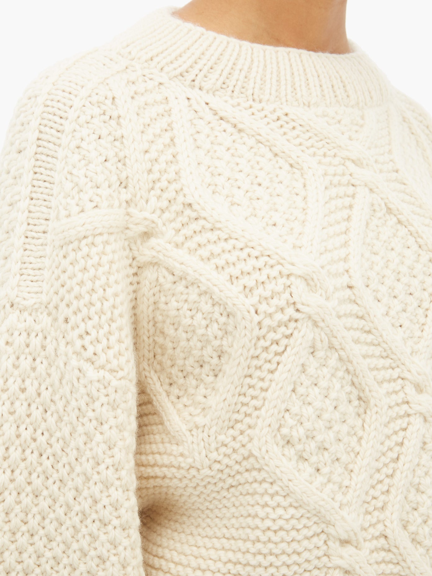 I Love Mr Mittens Cropped Cable Knit Sweater