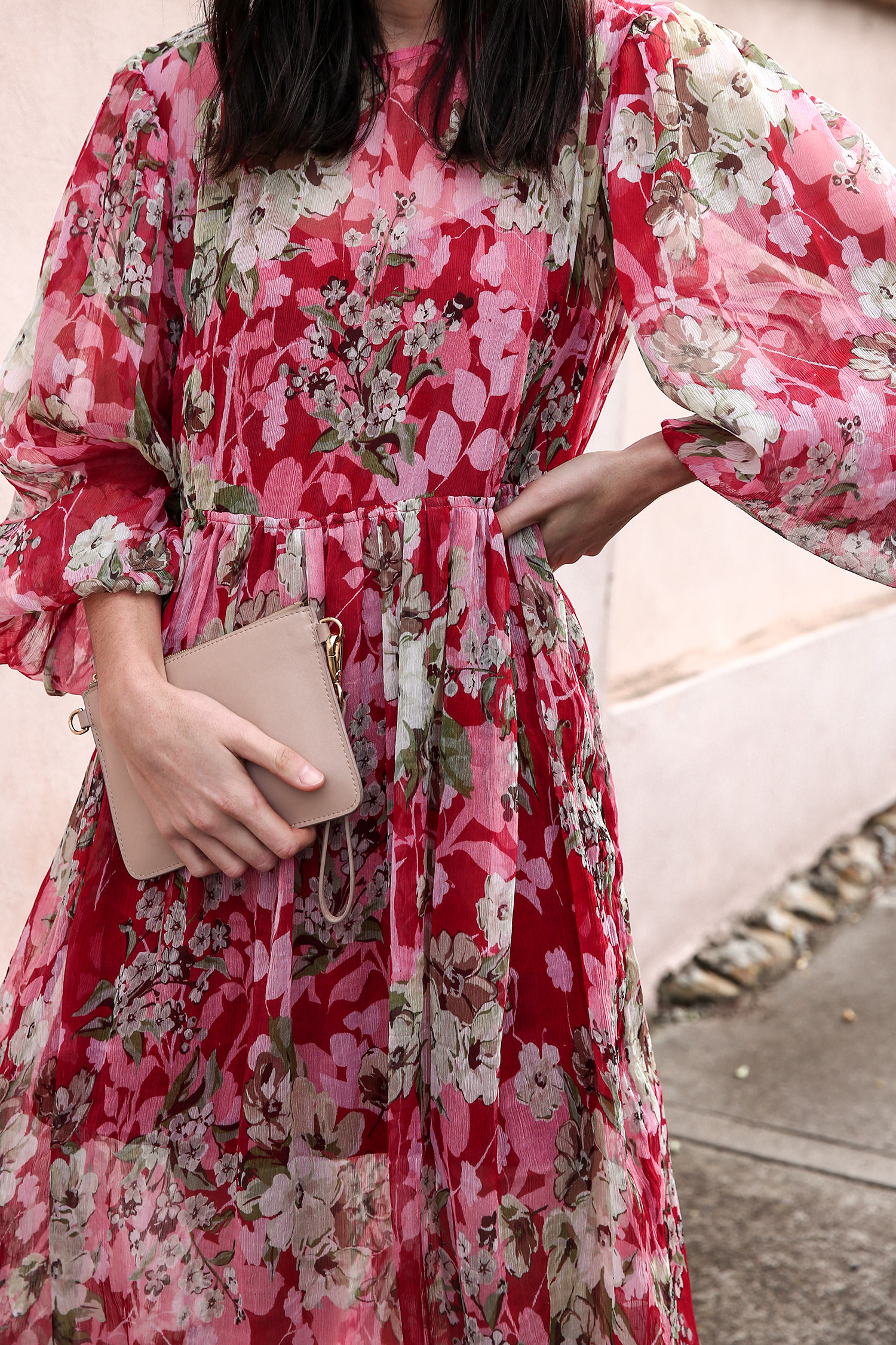 MLM Label red floral siesta midi dress