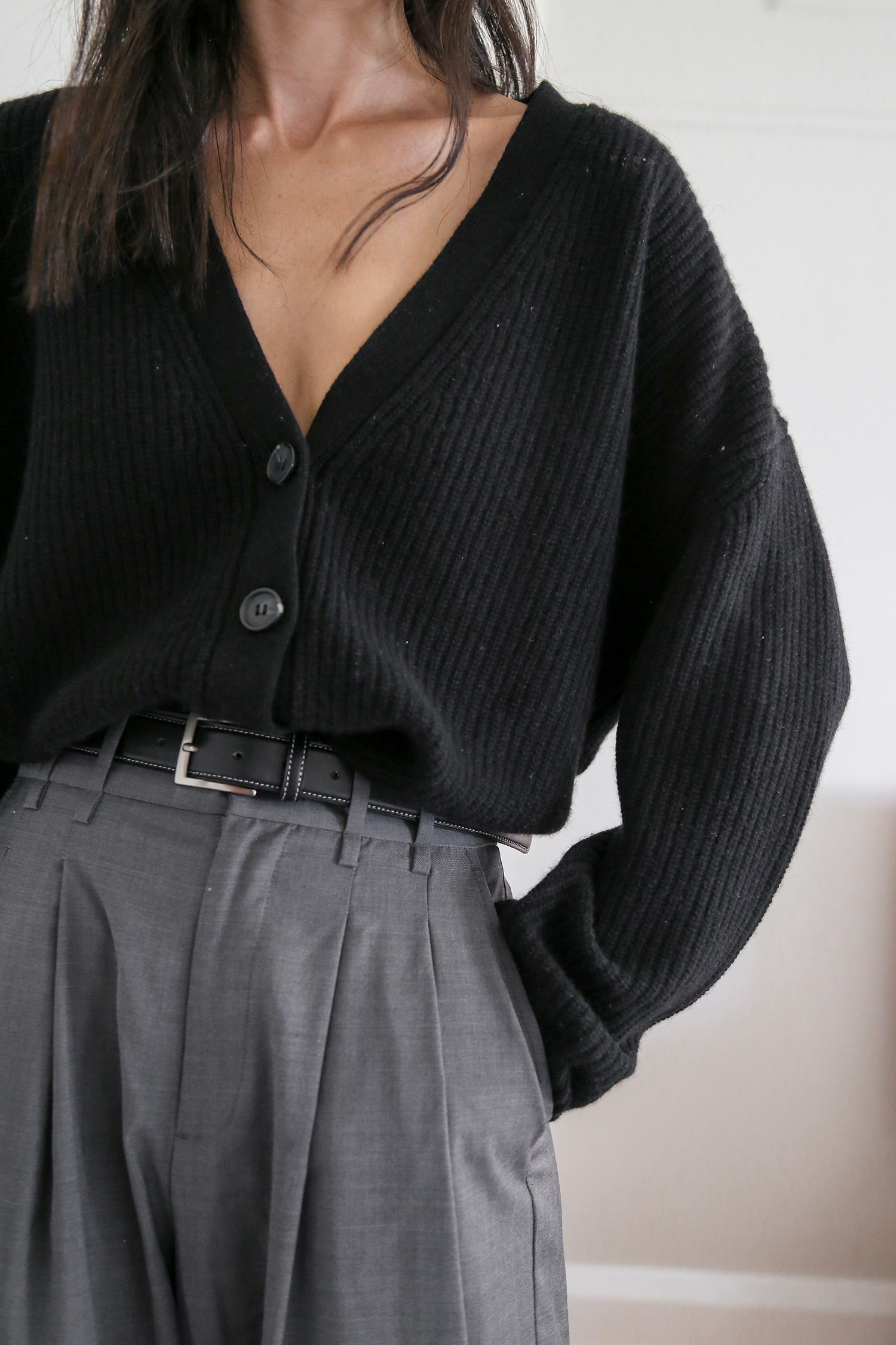 Jenni Kayne black cashmere cropped cocoon cardigan review