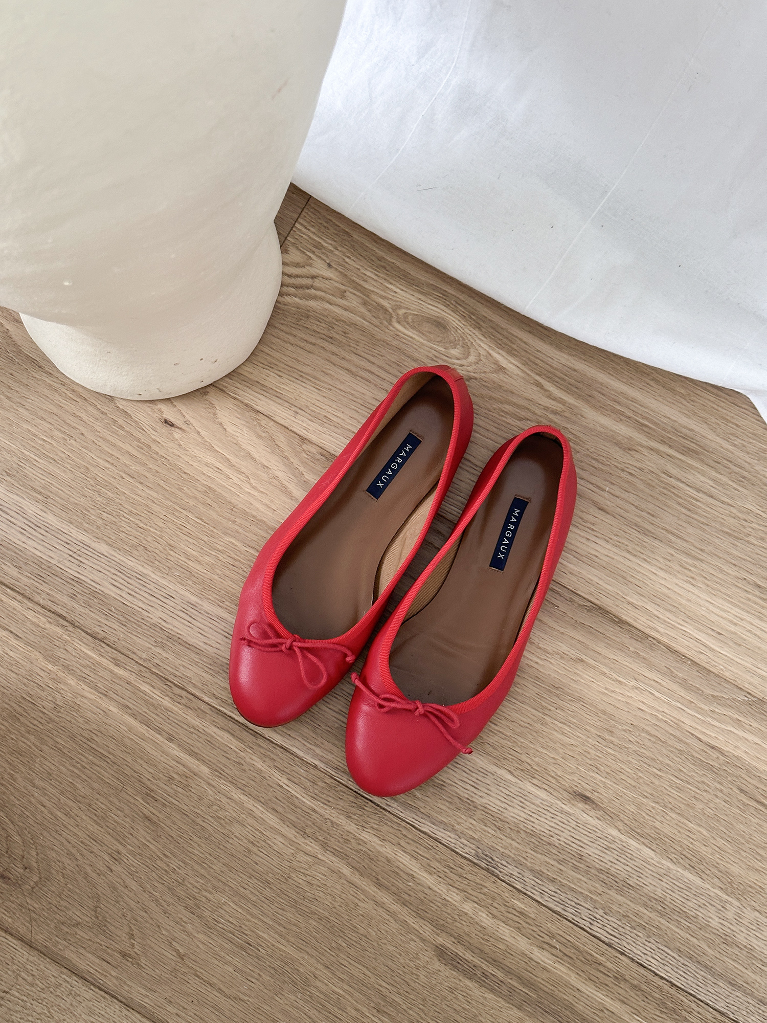 Three ways to style red ballet flats for classic dressing
