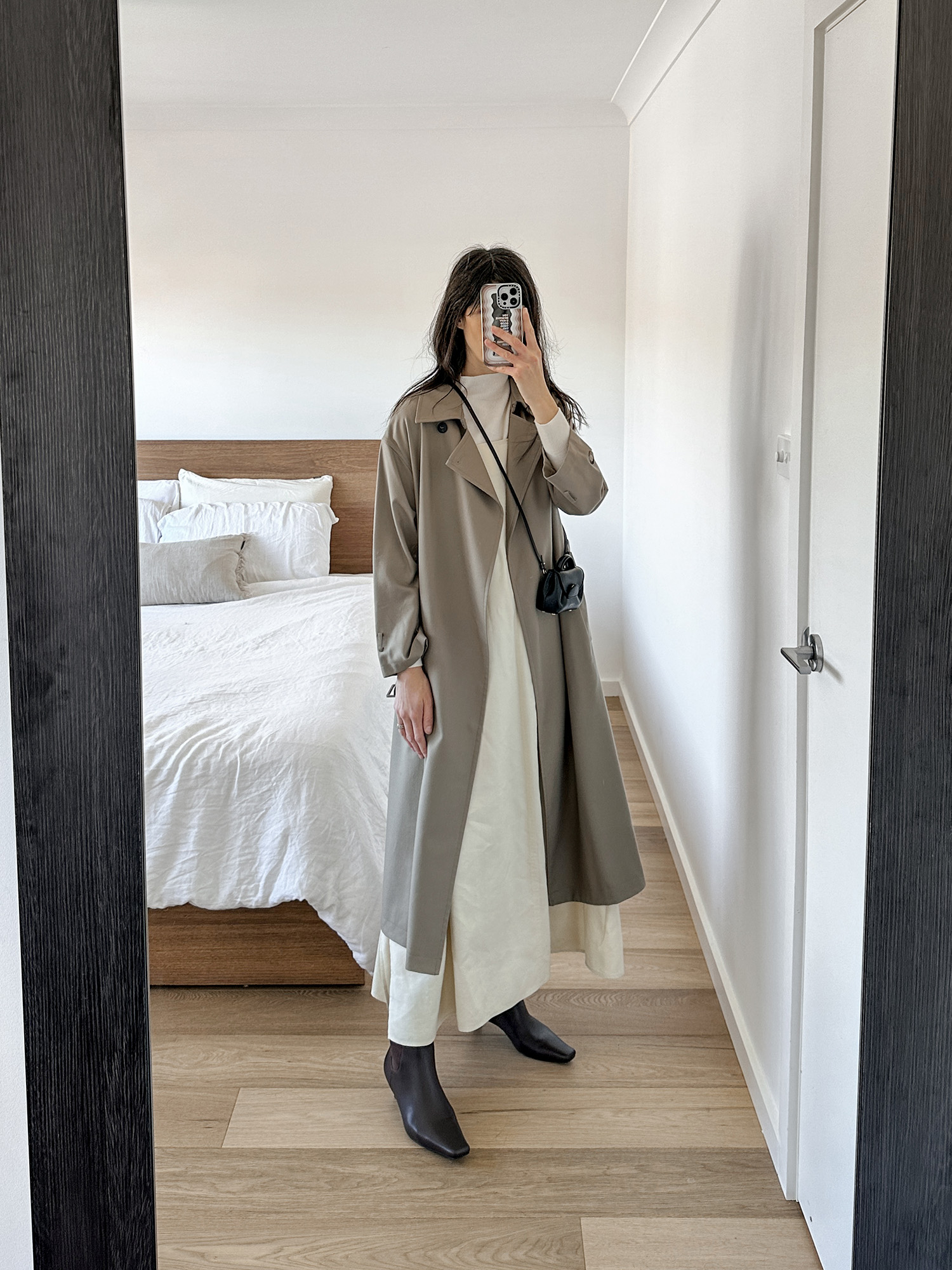 Goelia knit top and trench discount code with Lee Mathews Cassidy dress