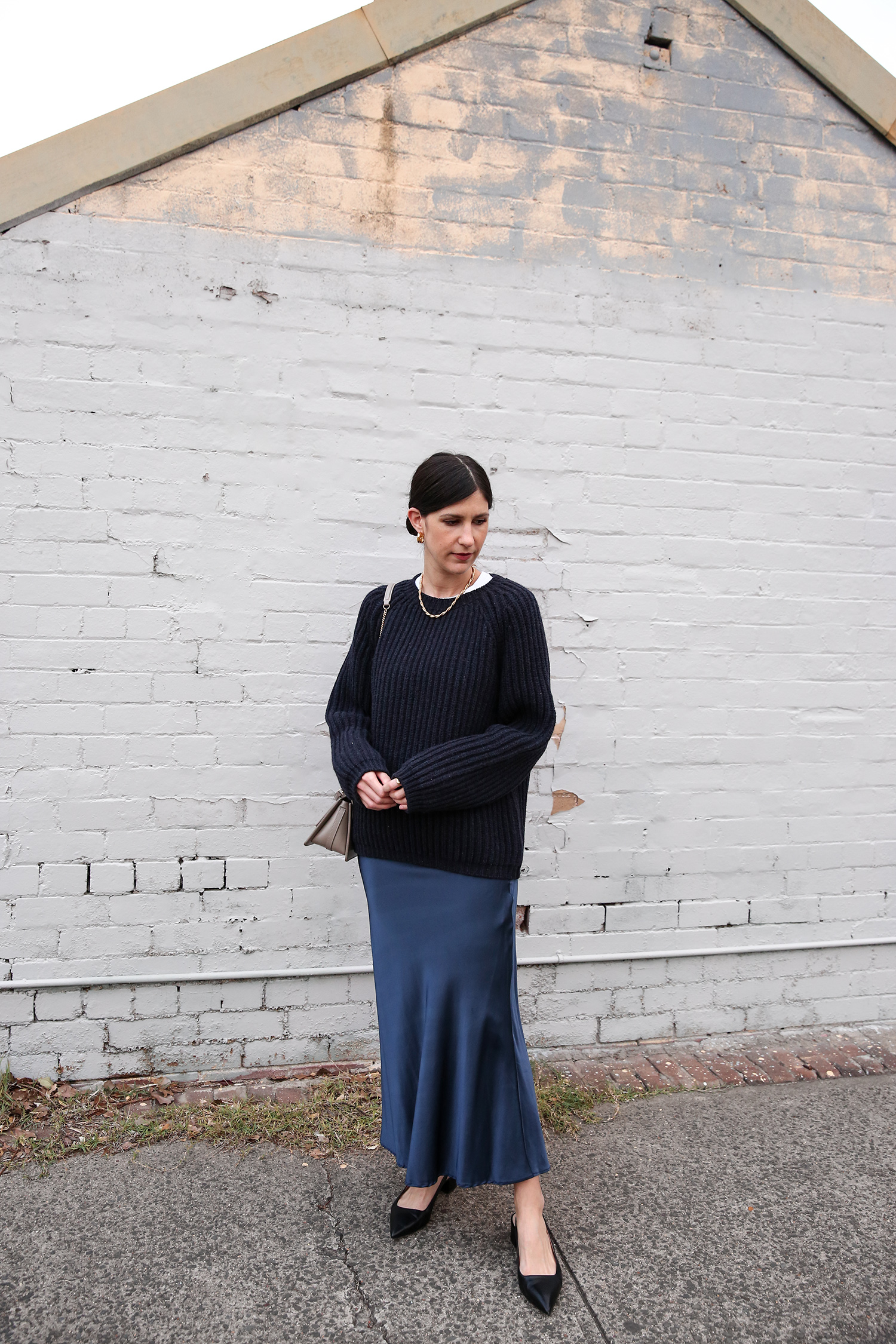 Slip skirt with sweater hotsell