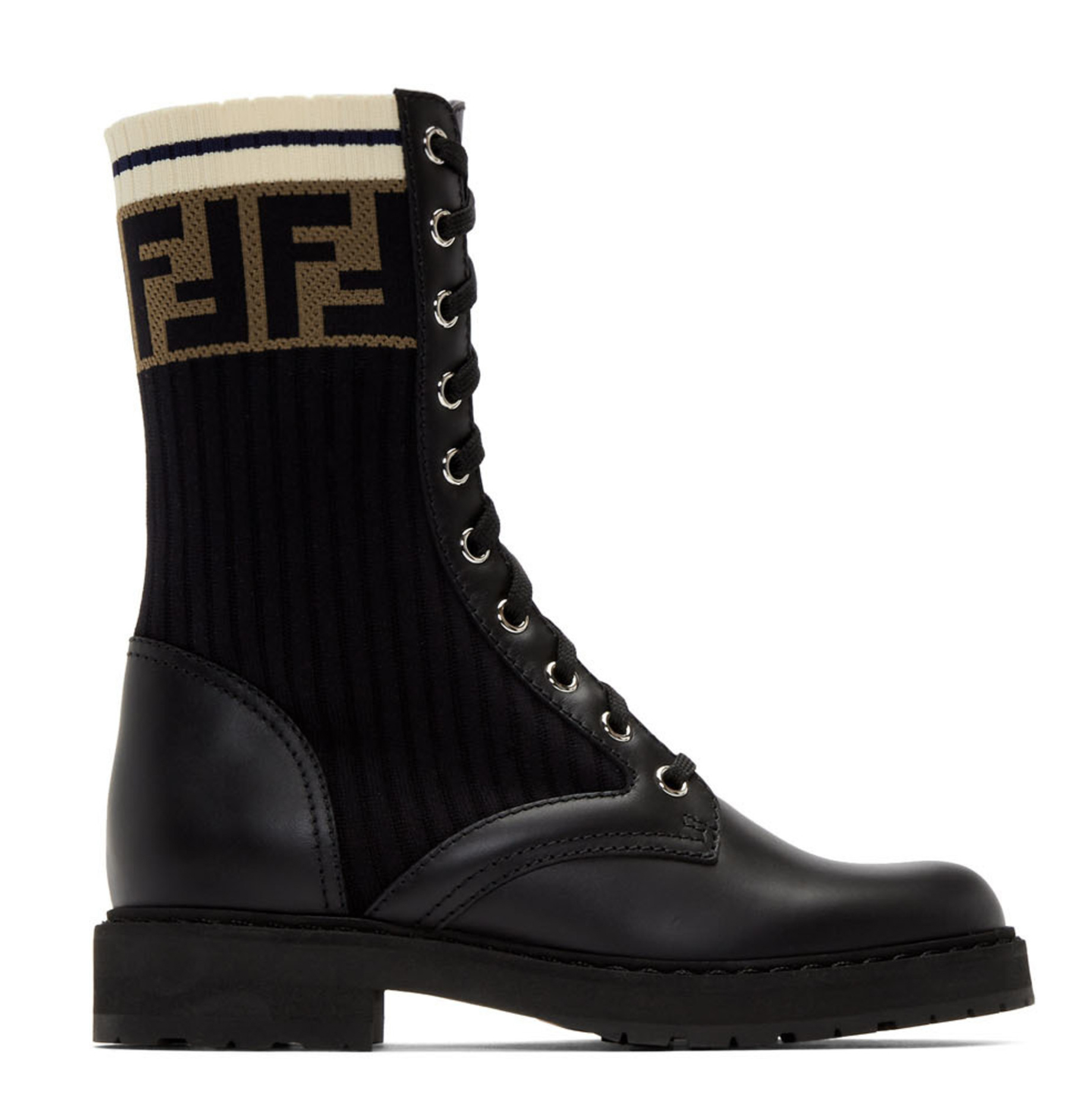 Designer Shoe Dupe - Fendi knitted combat boots