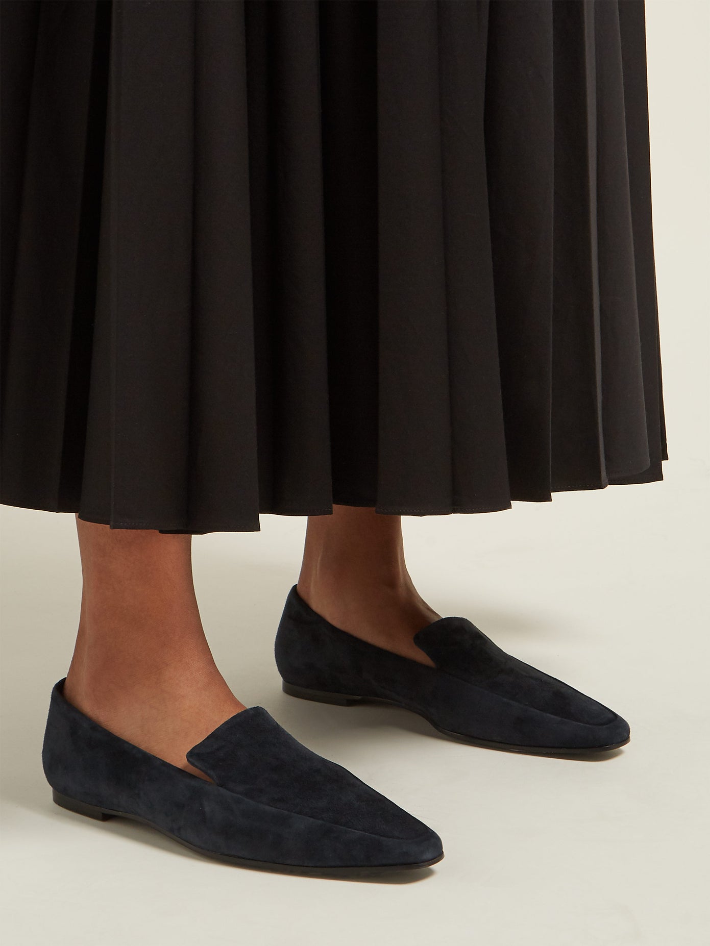 Designer Shoe Dupe - The Row suede loafers