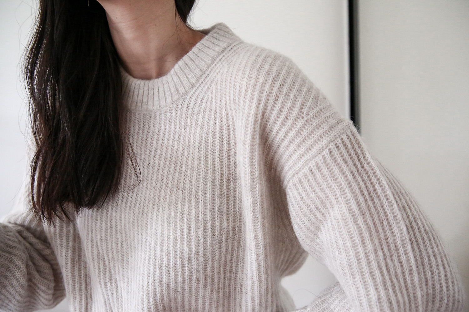 Everlane alpaca sweater in almond