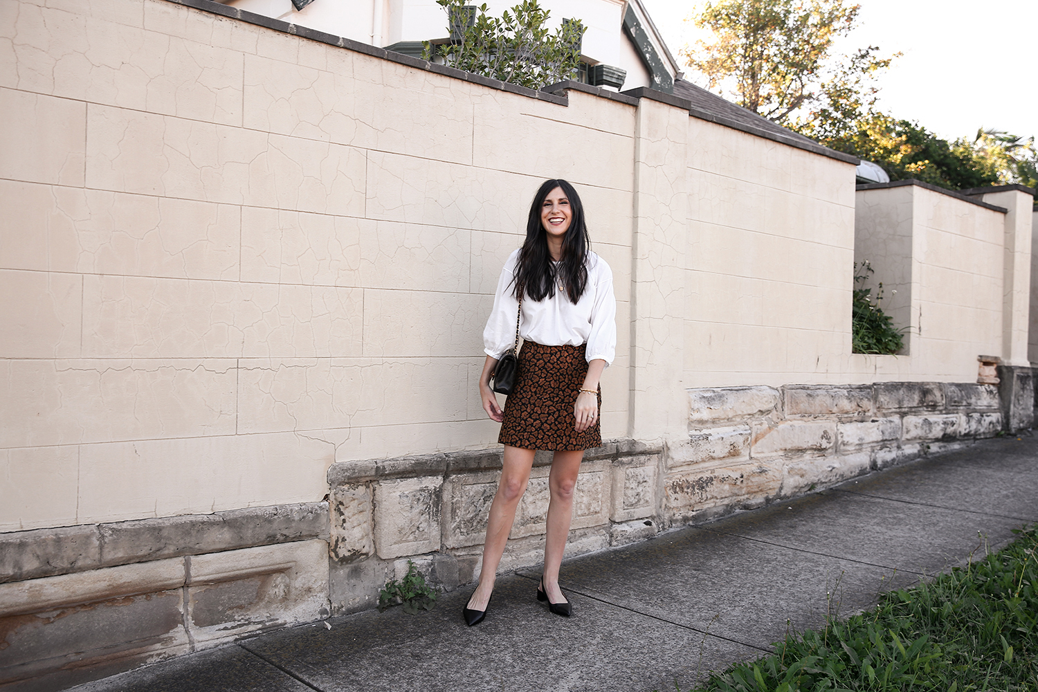 Autumn Outfit wearing a leopard print skirt