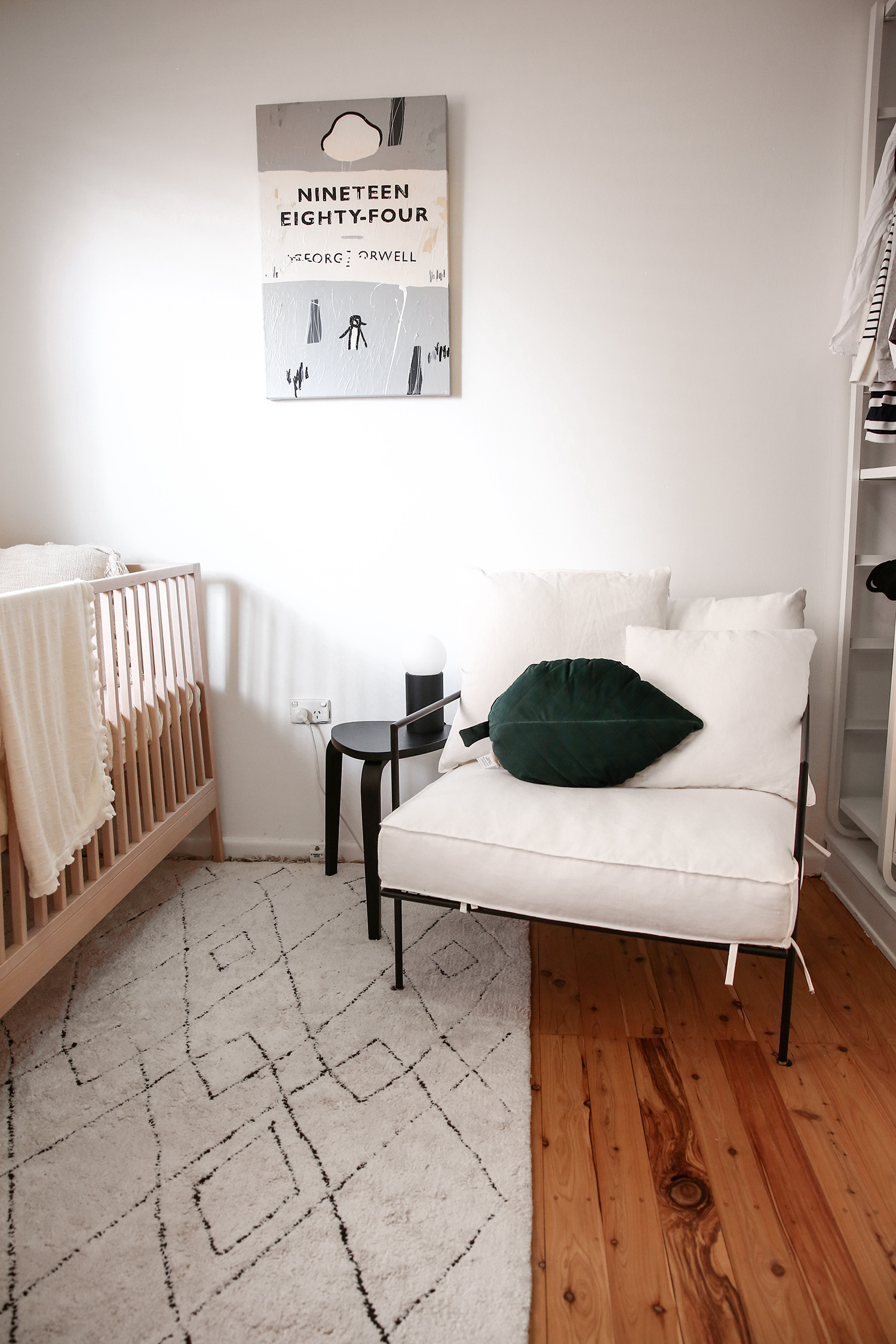 Minimal Scandinavian Style Nursery, MCM House Low Life Chair