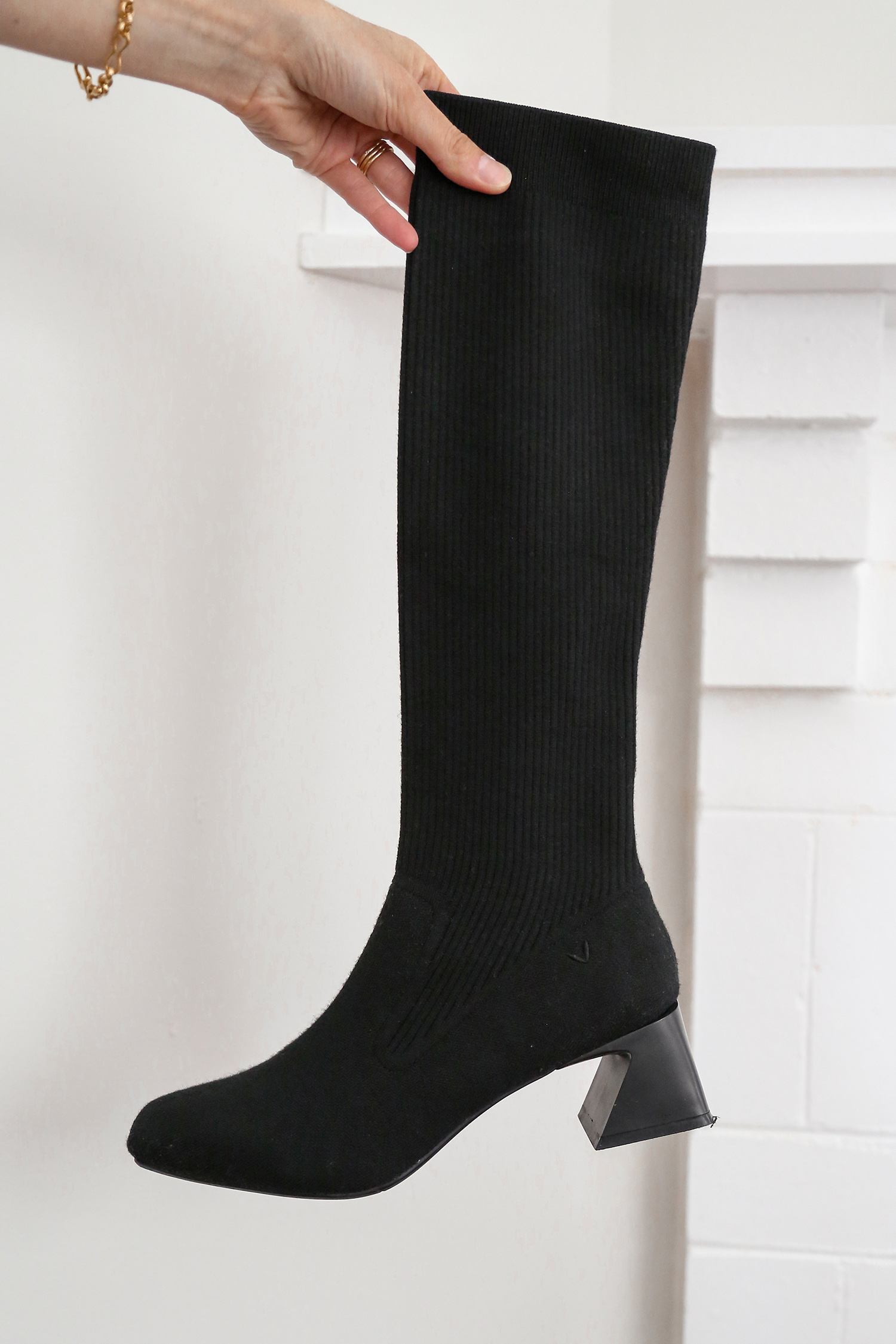 VIVAIA Rebecca Square-toe Block Heel Knee-high Boot