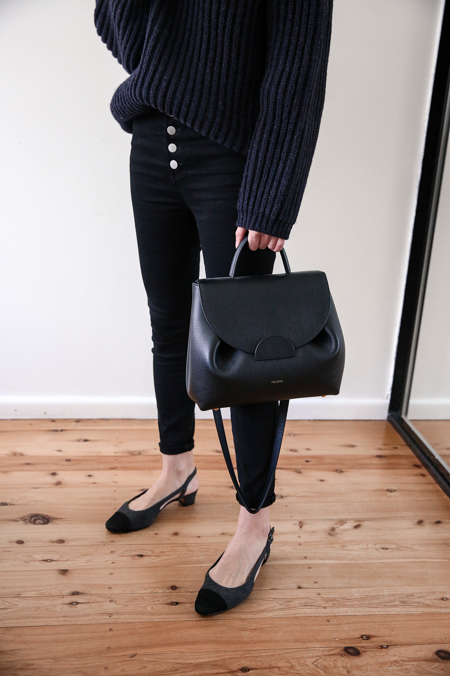 Monochrome minimal Scandinavian winter outfit