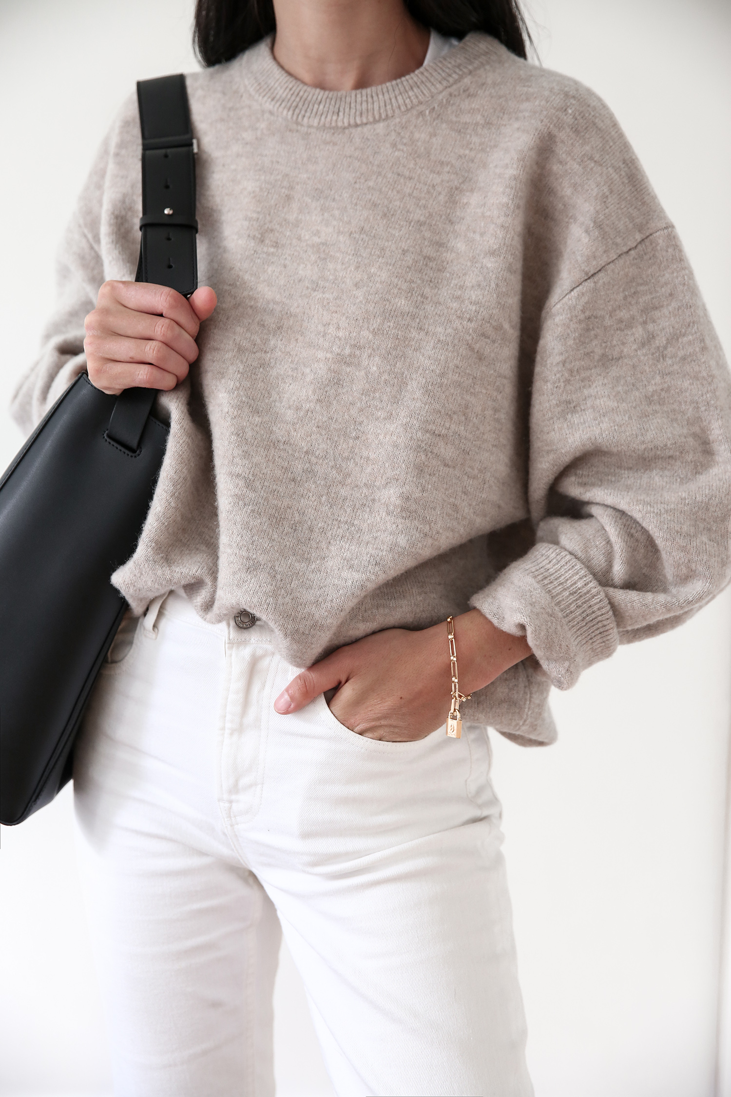 & Other Stories oversized sweater Everlane cheeky straight jeans