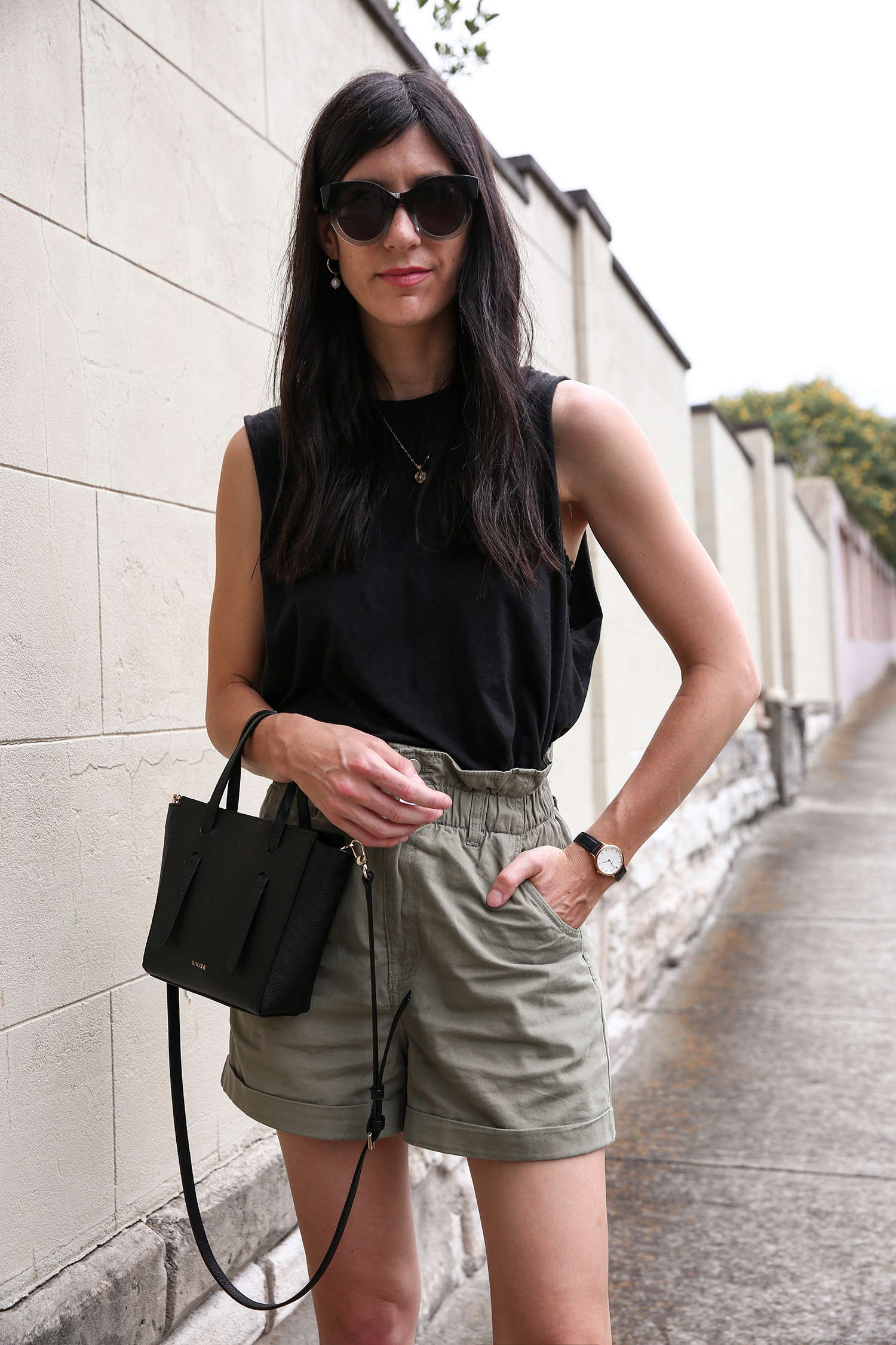 Netural toned outfit minimal style with PORTRAIT Eyewear DAS Model Sunglasses