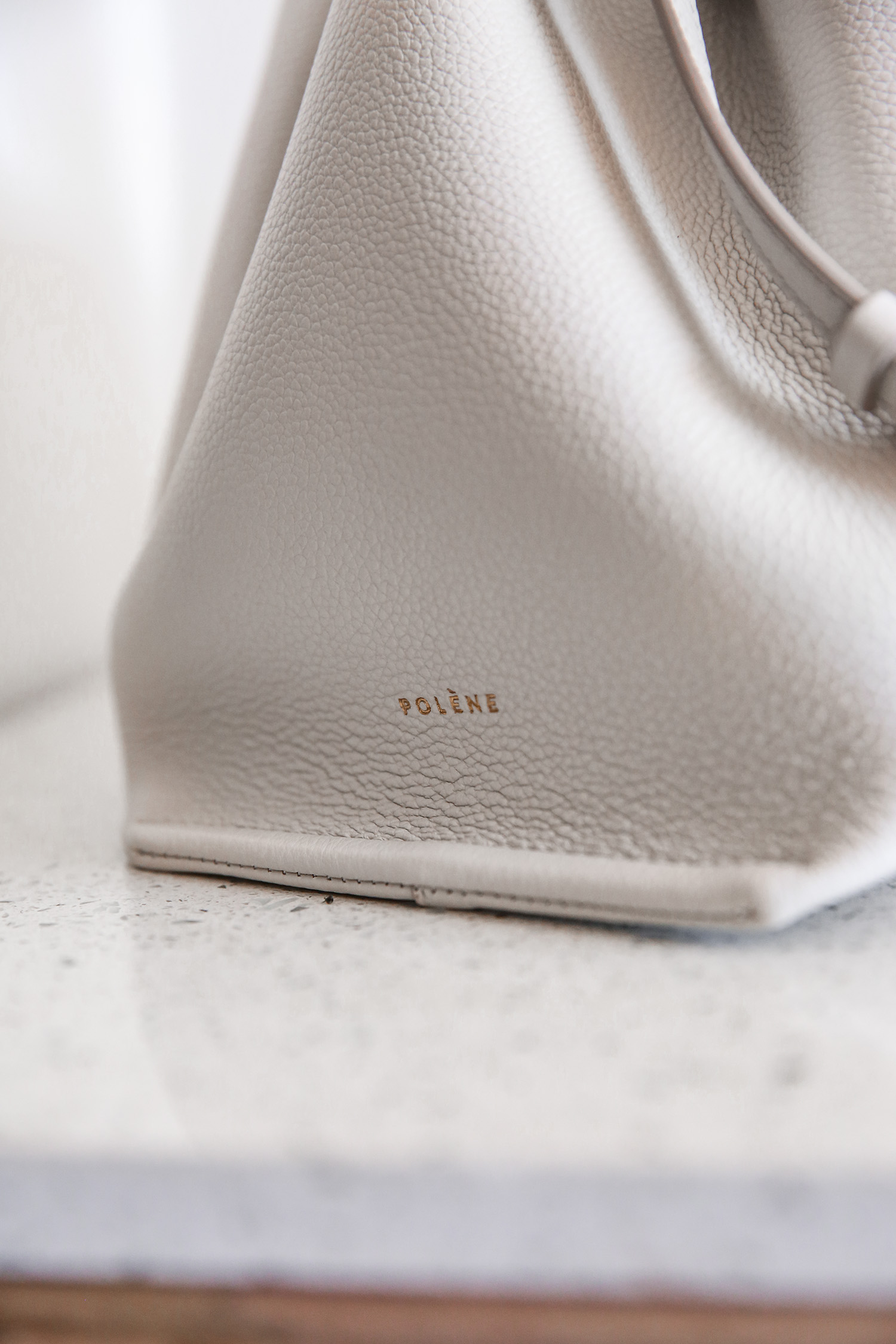 Polene Textured Calfskin Numero Un Chalk