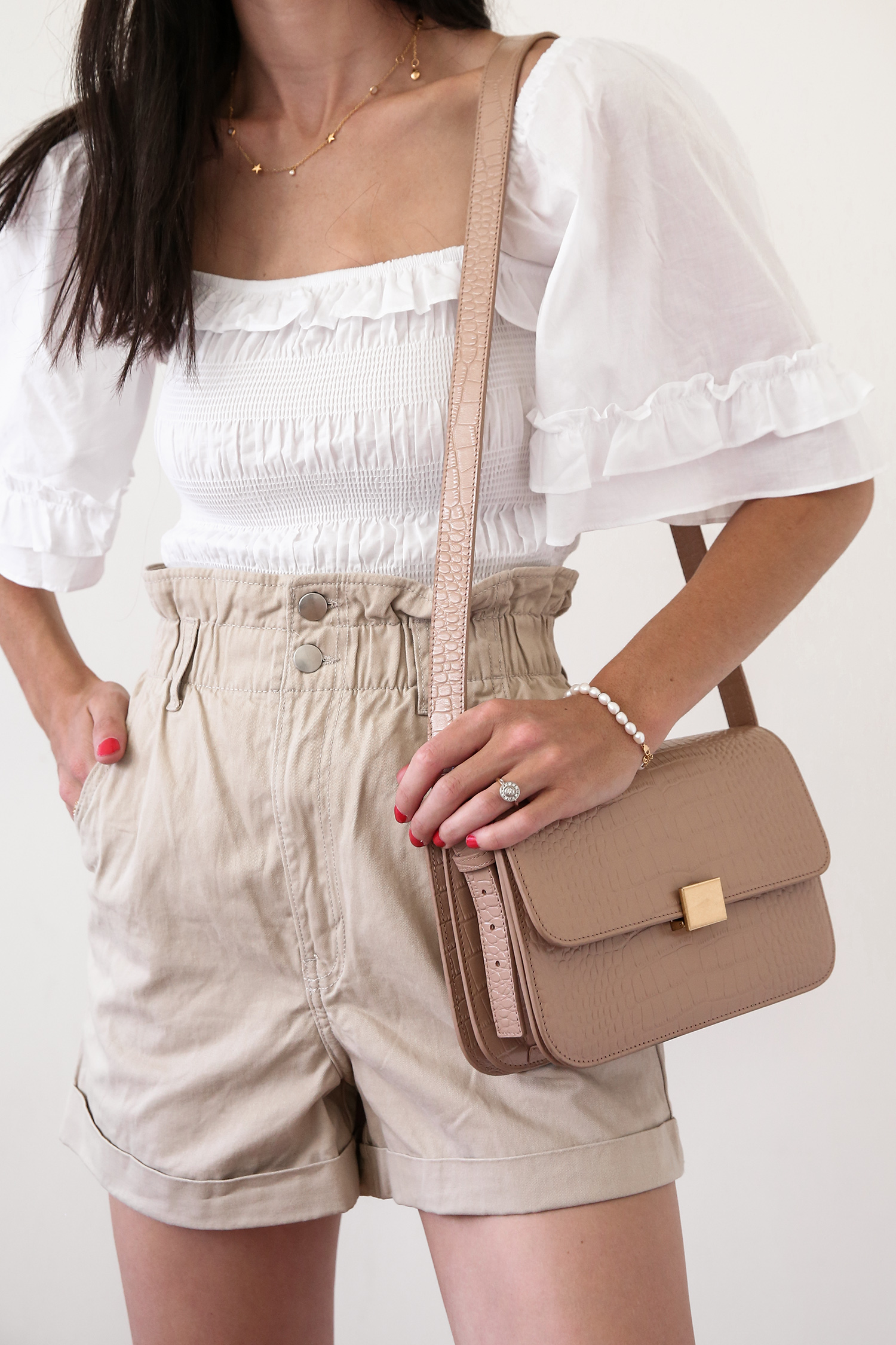 Petal and Pup smocked top with H&M shorts