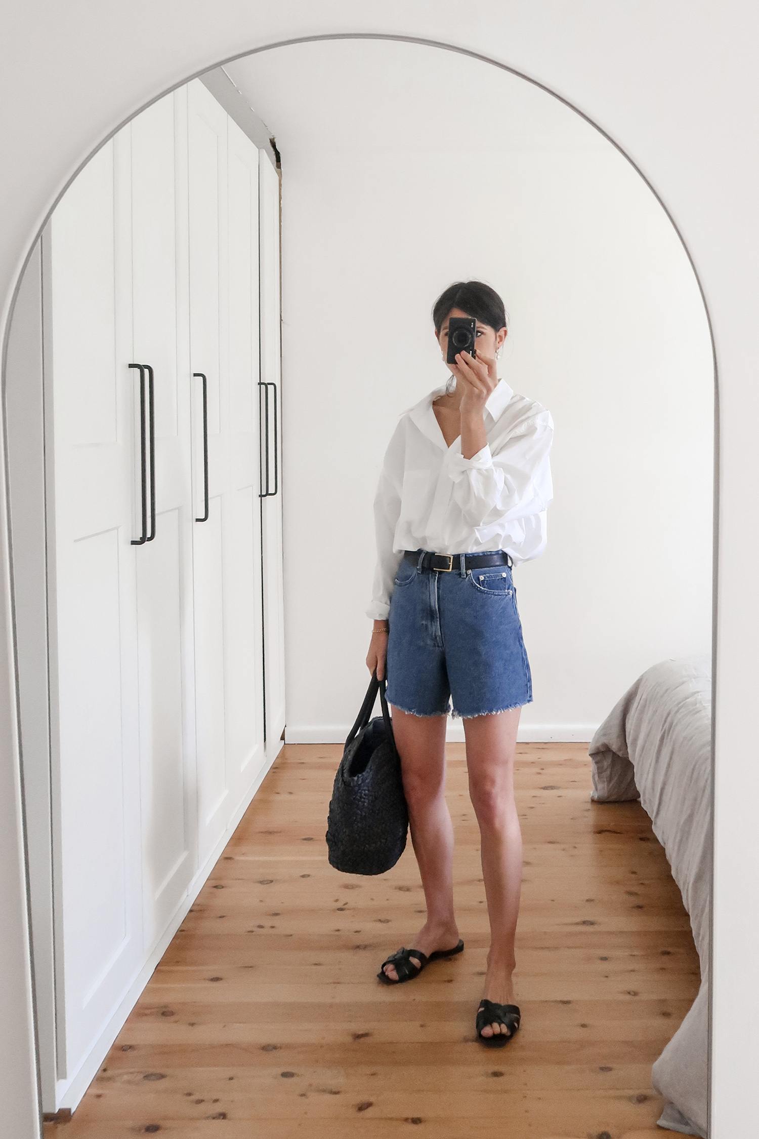 Everlane denim shorts review