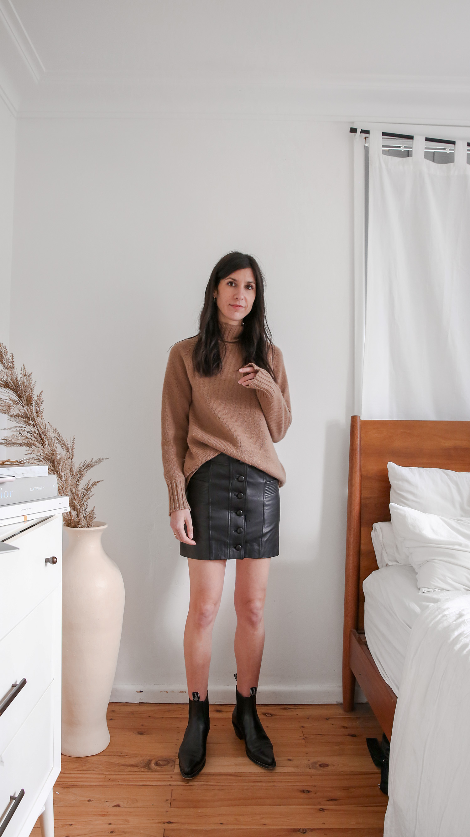 Sezane Alison Leather Mini Skirt Review and Try On
