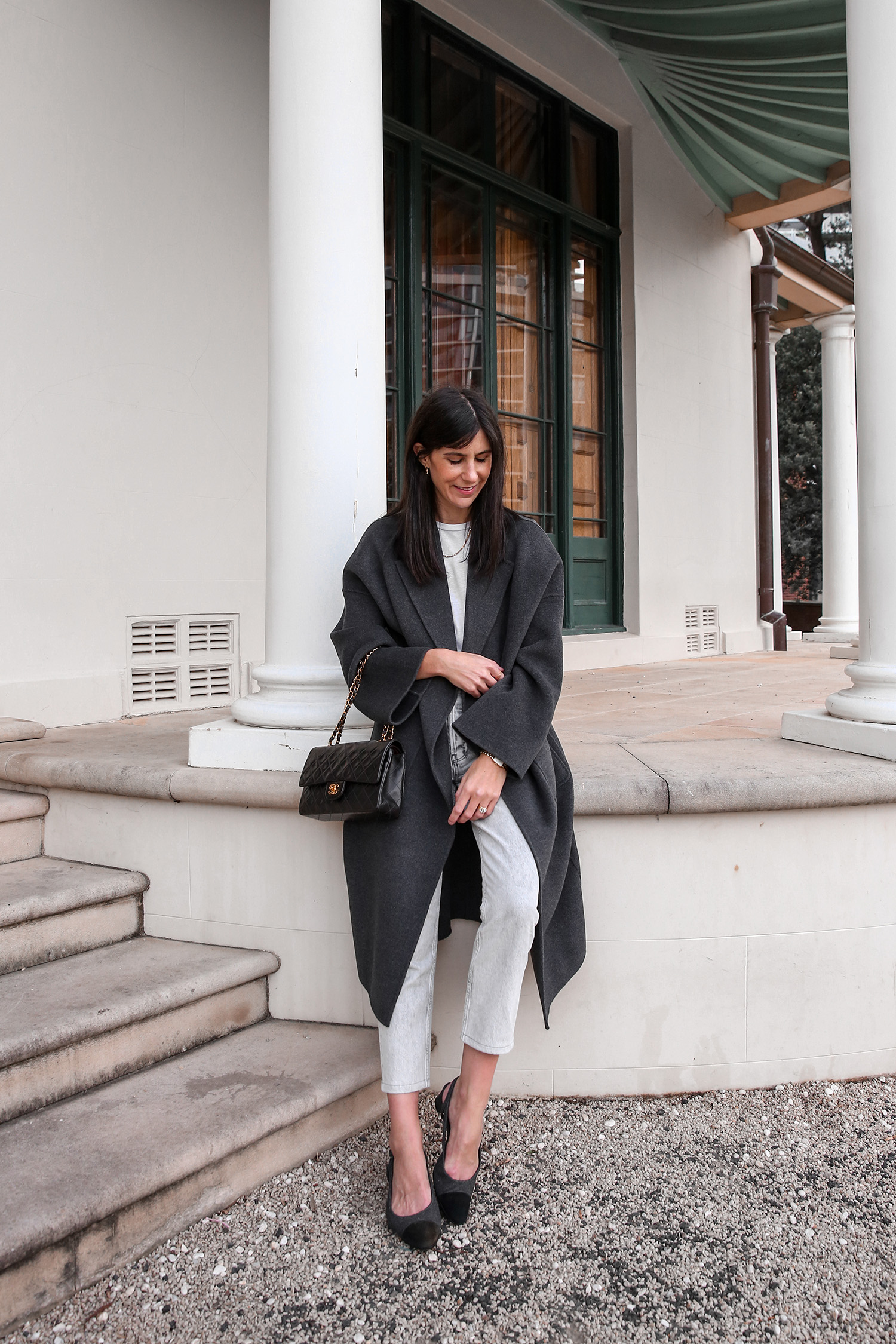 The Curated Boyfriend Coat in charcoal