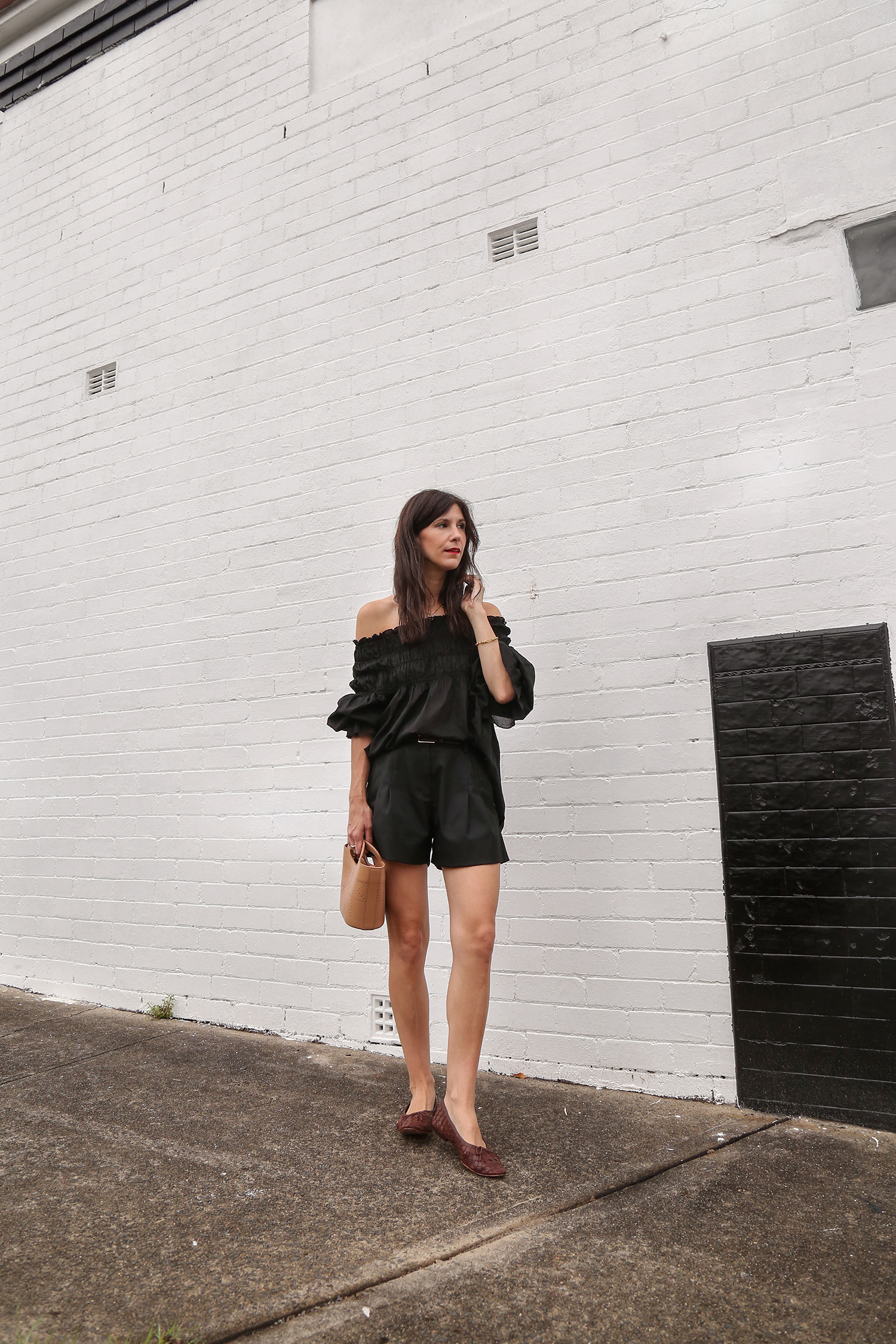 All black outfit details