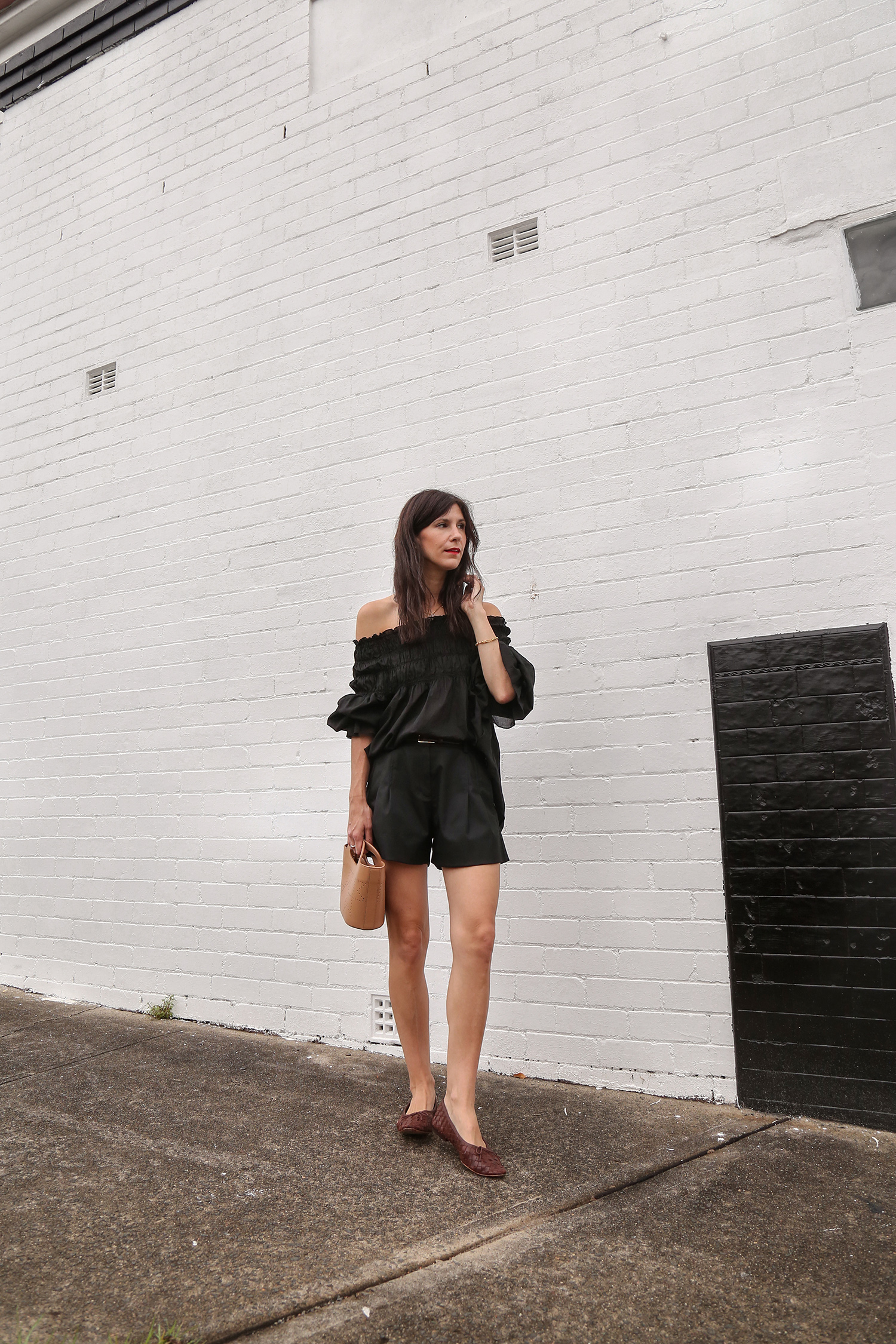All black outfit details
