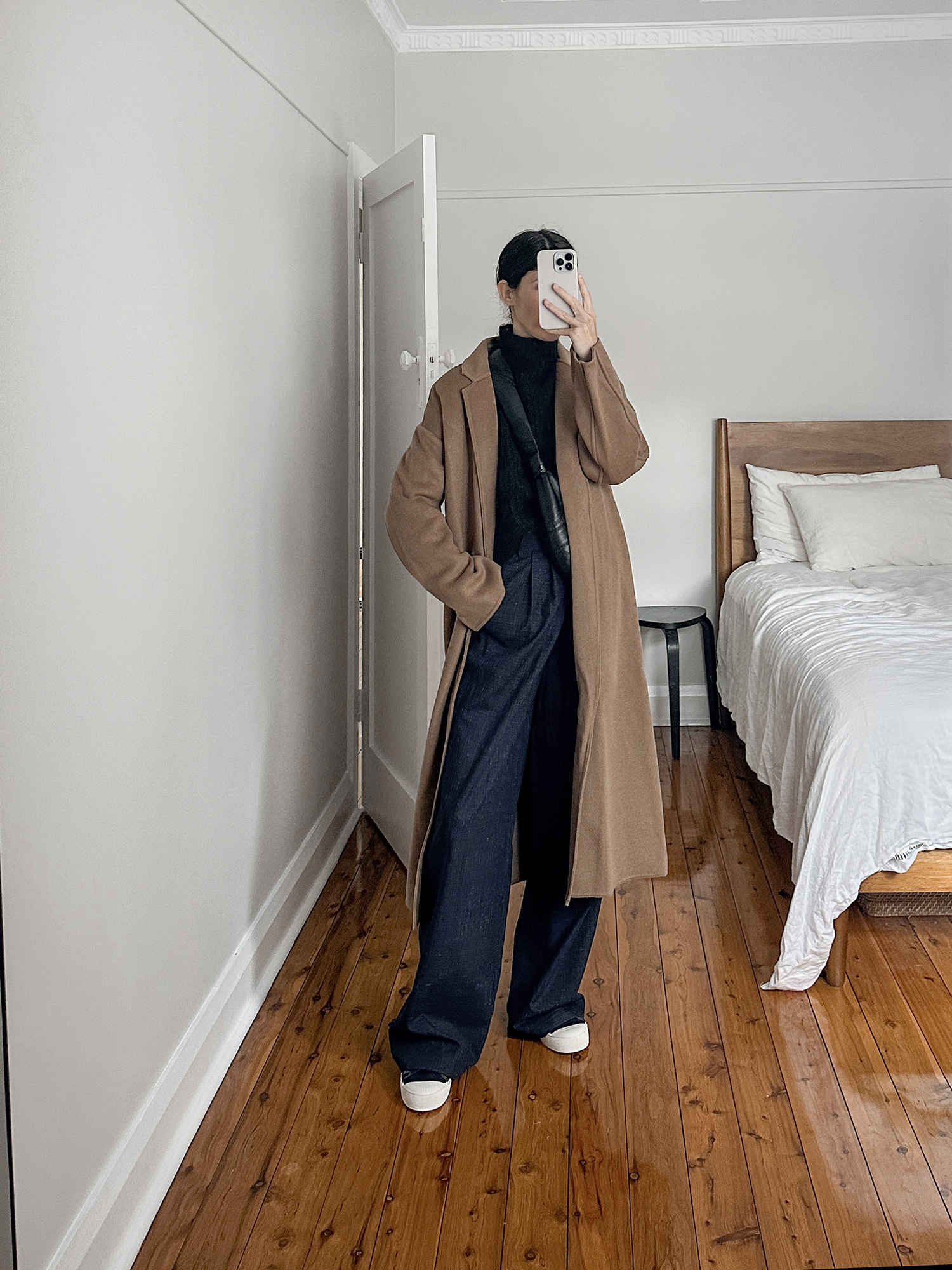 Tibi Stella pants with Jenni Kayne cashmere coat