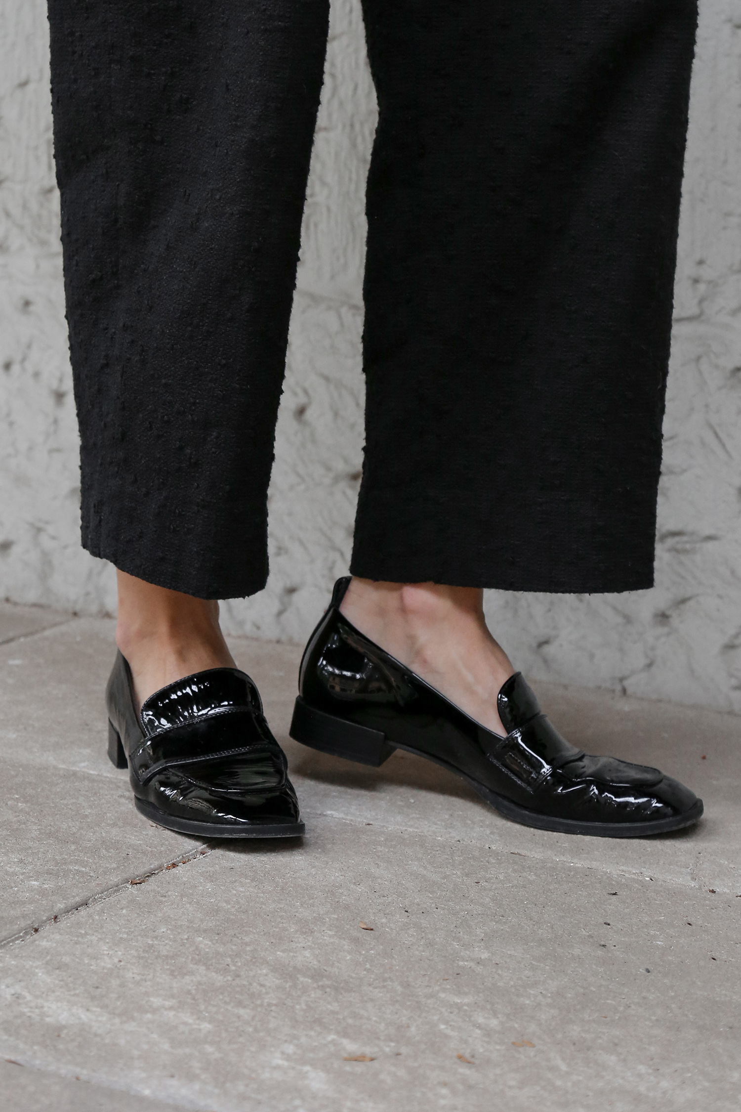 House of Dagmar Valentina Trousers and Aeyde patent loafers