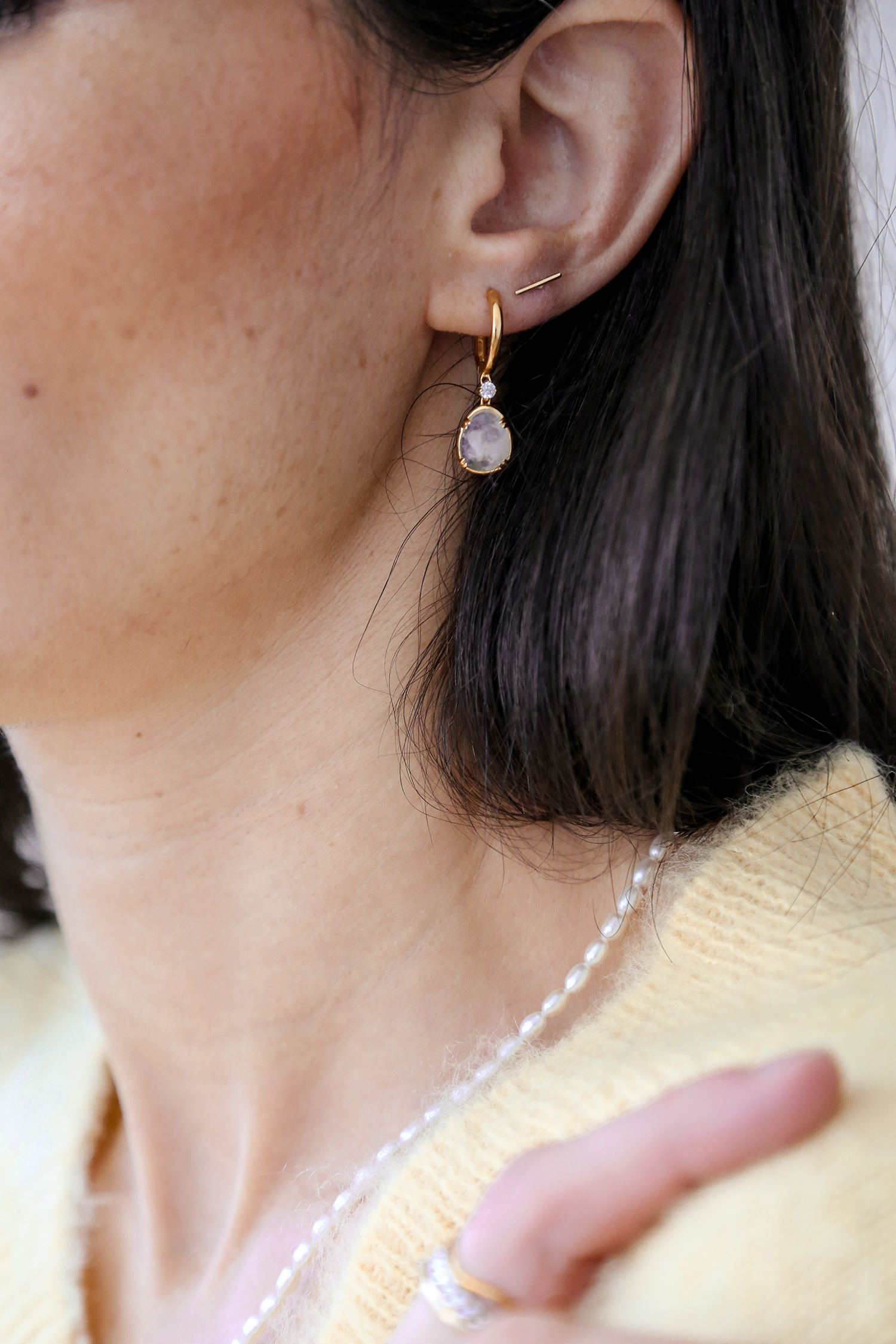 Linjer discount code Rainbow Moonstone Earrings