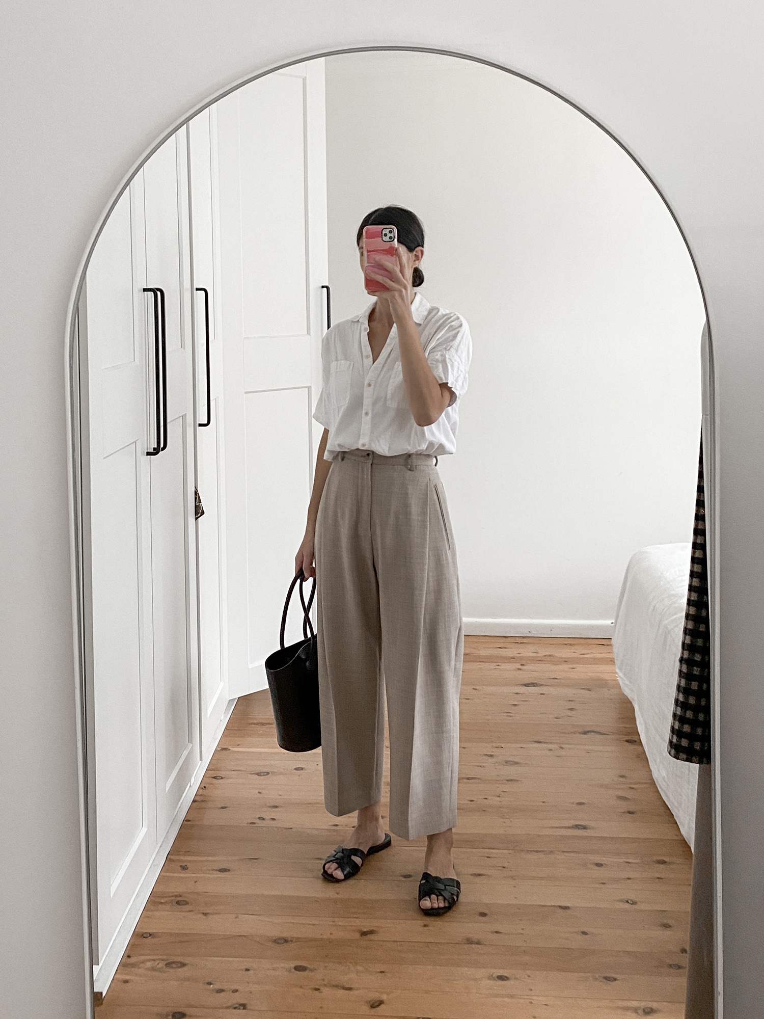 Madewell courier shirt Facade Pattern trousers