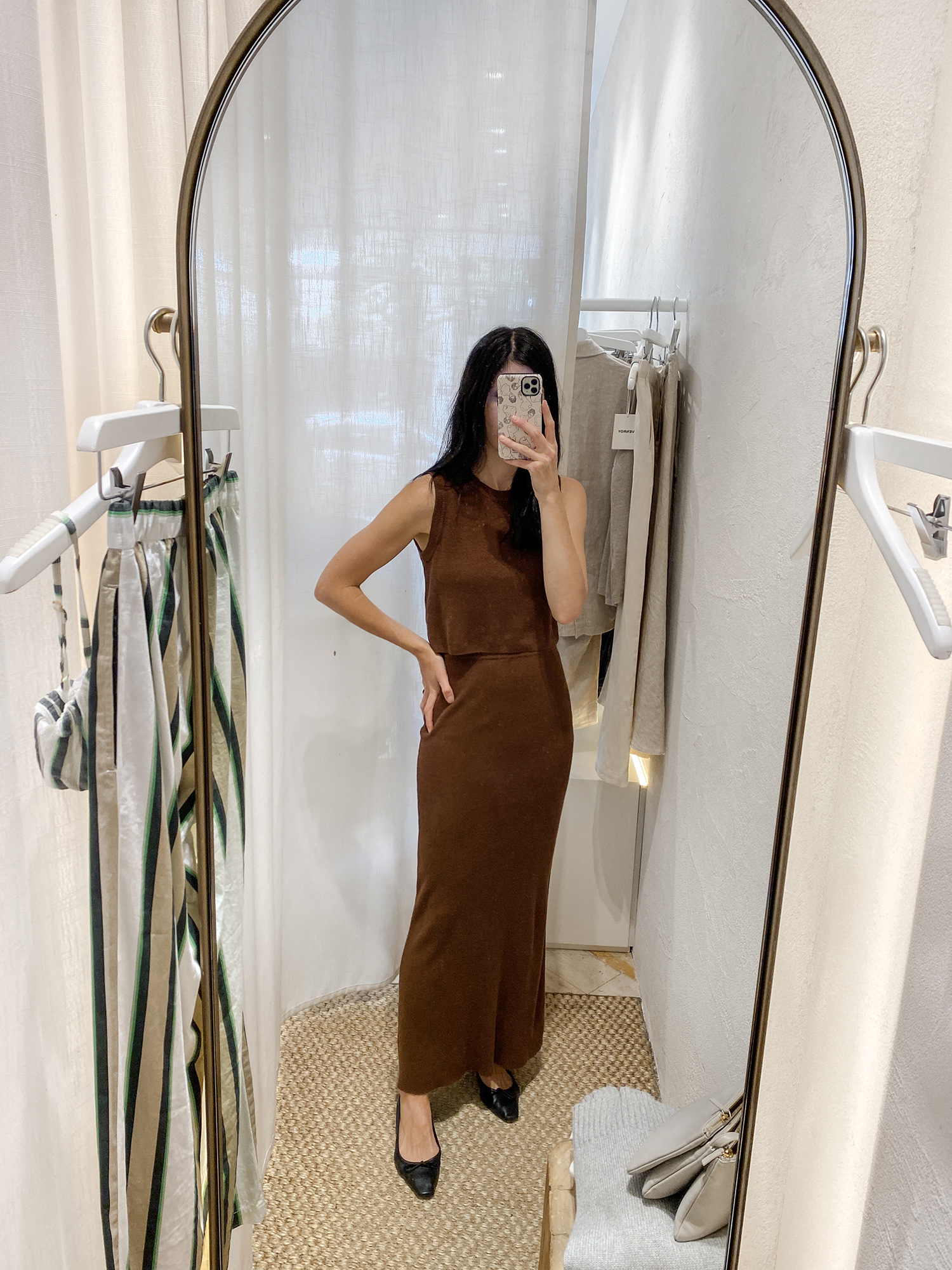 Venroy Rib Knitted Cropped Tank and Rib Knit Skirt