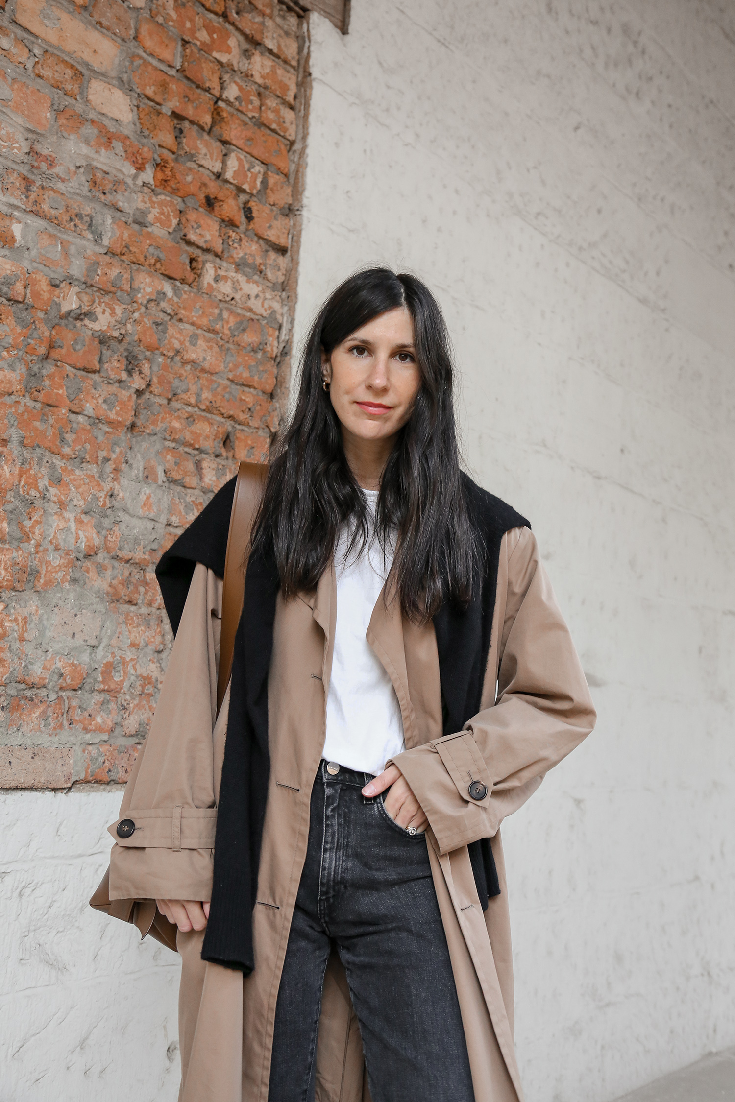 Minimal layered outfit with The Row Sibem sweater