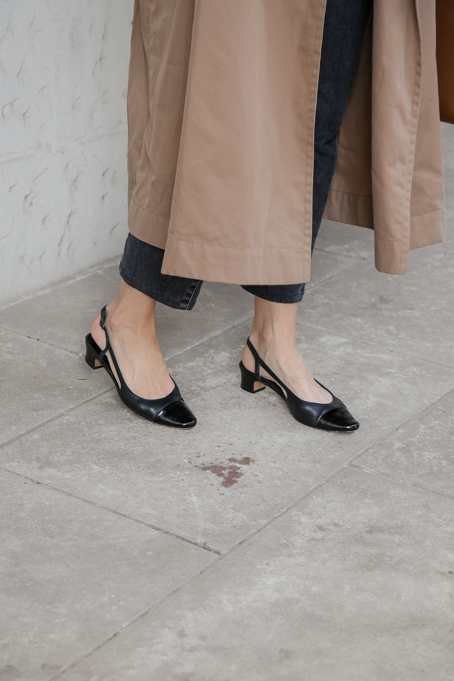 Vaneli two tone pumps in black Chanel dupe