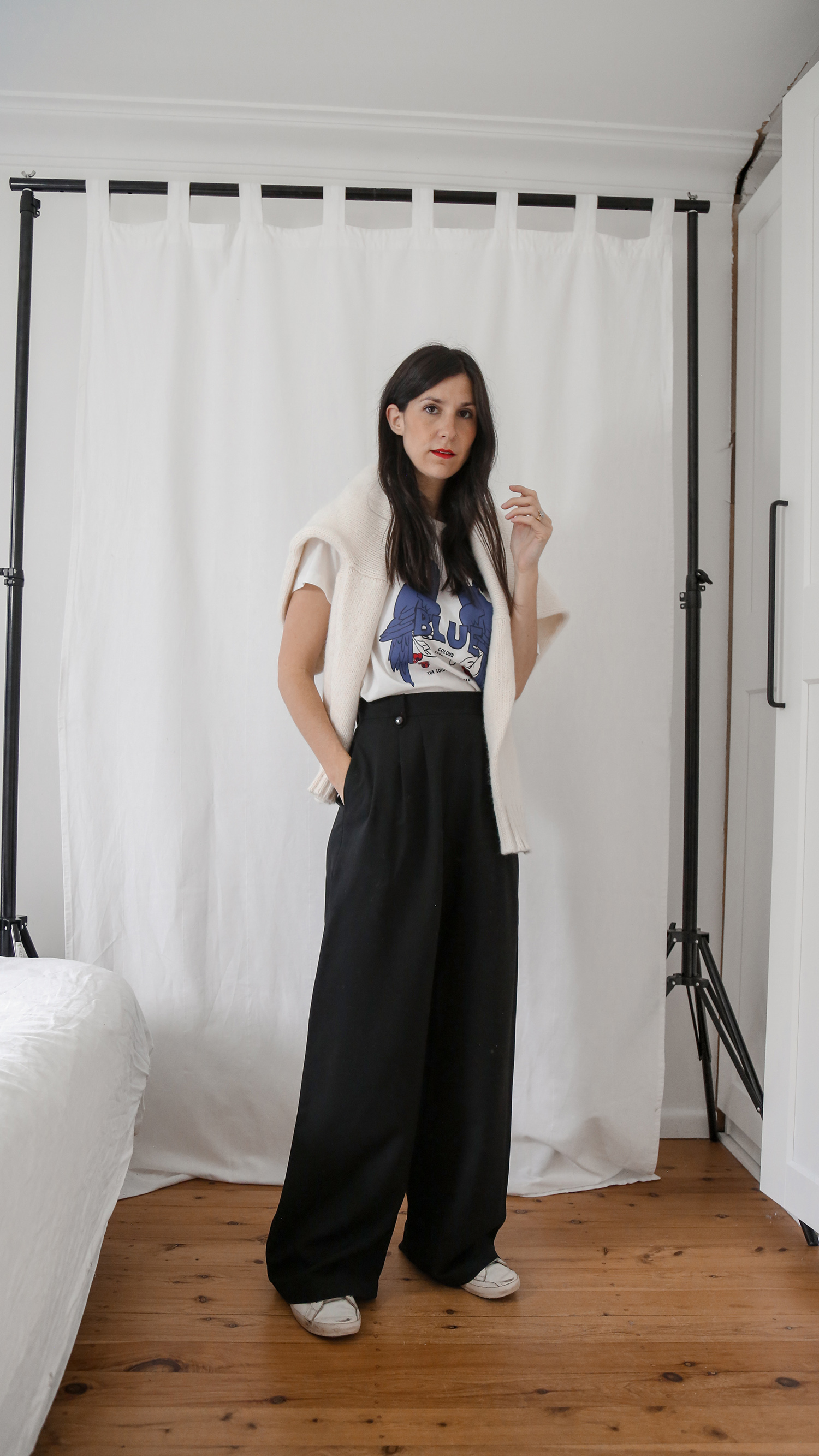 how to style Sezane Loulou trousers