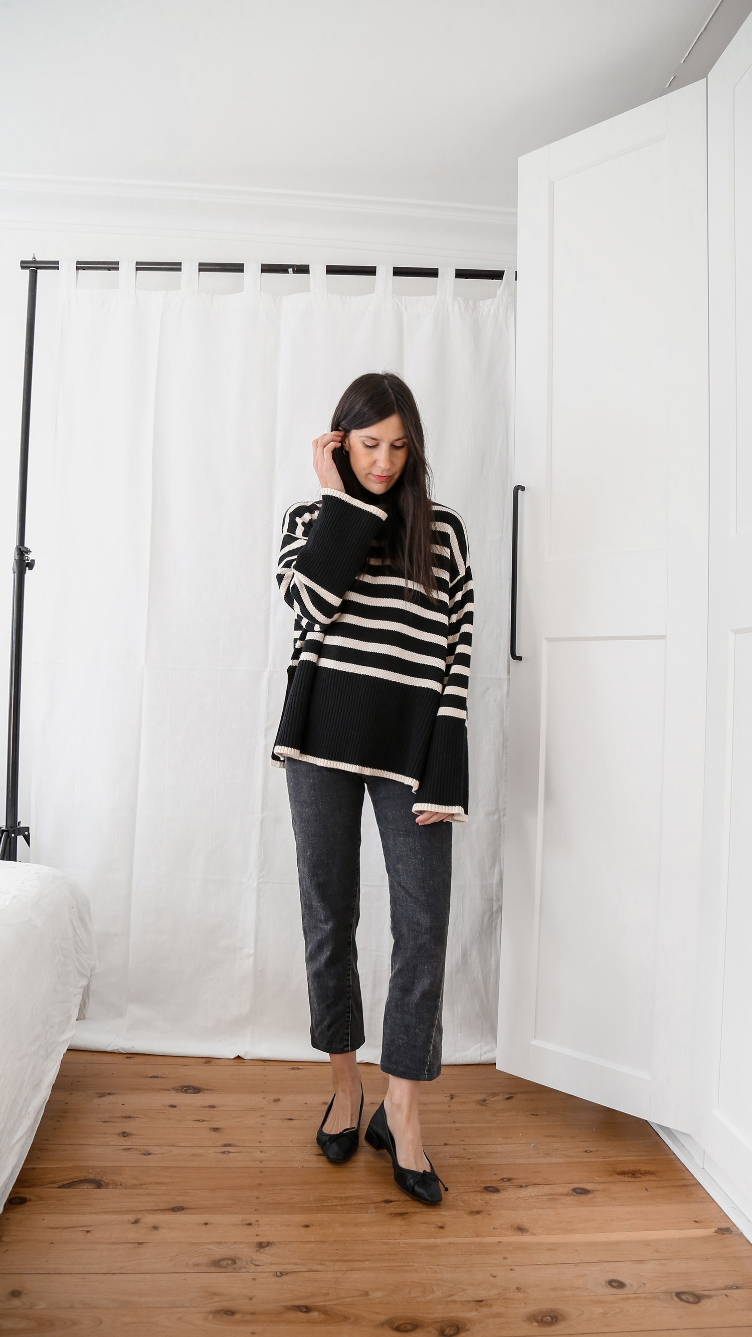 Five ways to style a Toteme striped Roll neck sweater