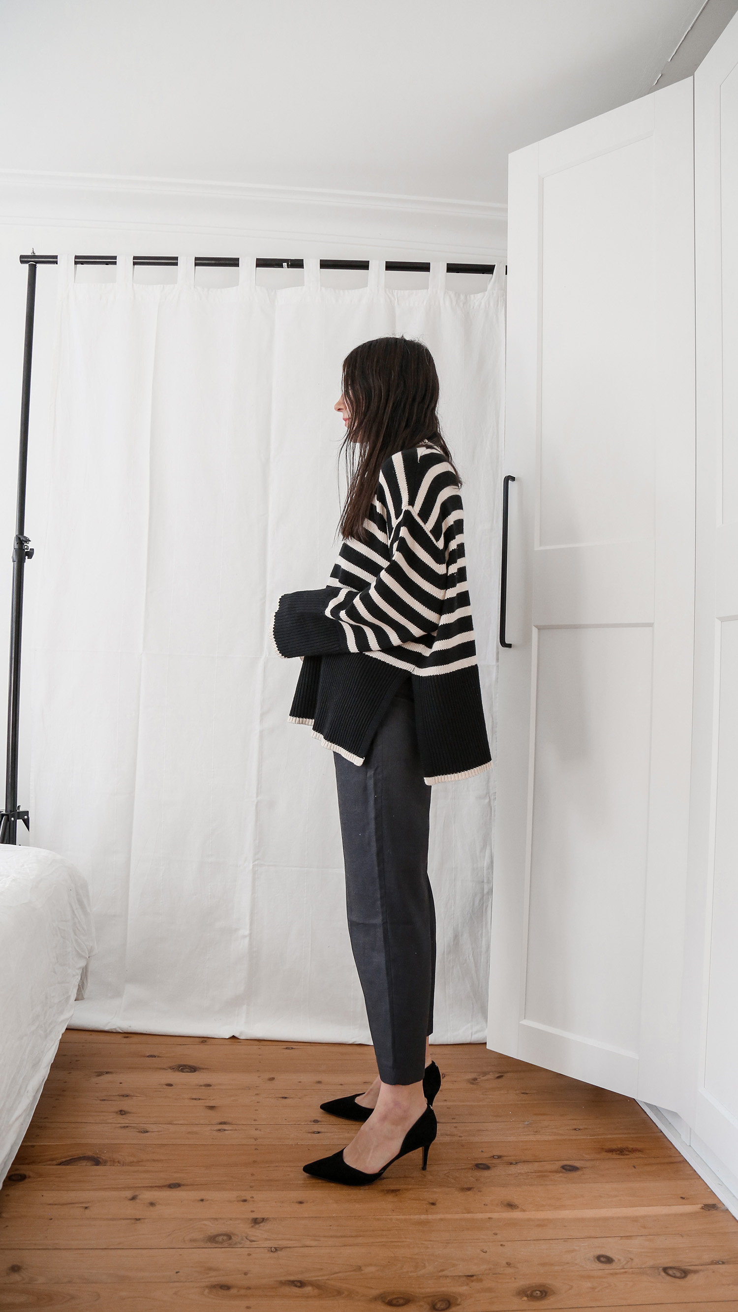 Five ways to style a Toteme striped Roll neck sweater