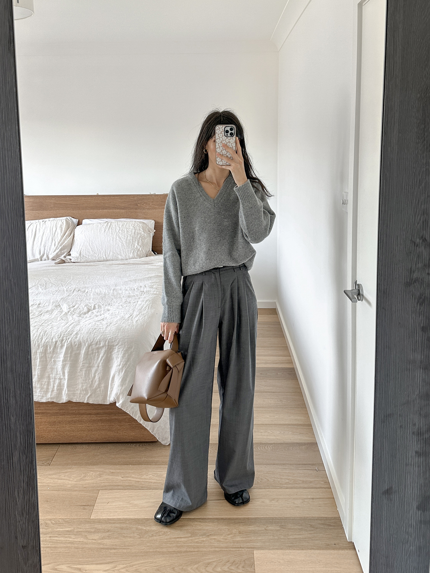 Nothing Written cashmere pound sweater with Gentle Herd trousers