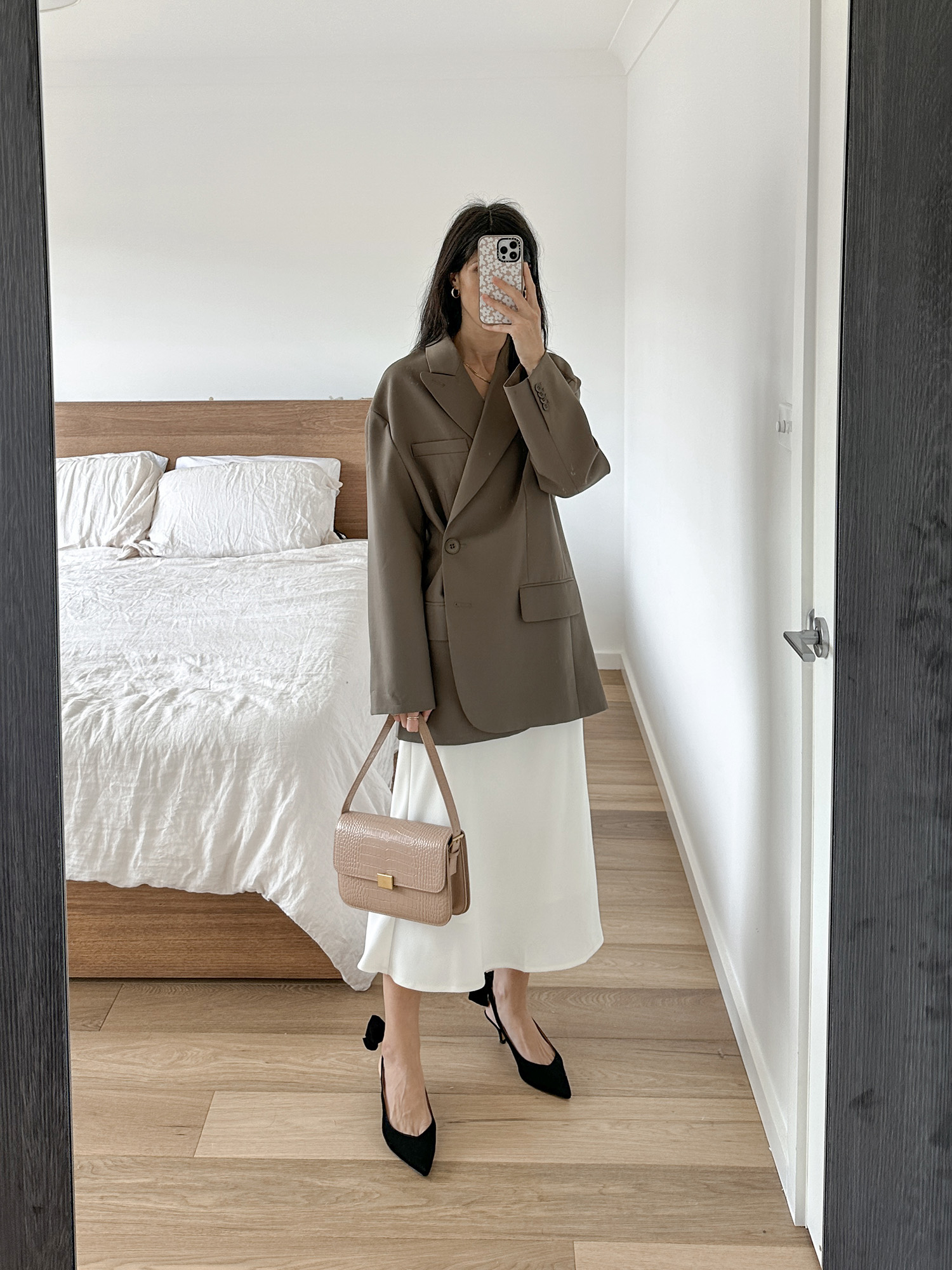 Tibi Liam blazer with The Curated shoulder bag